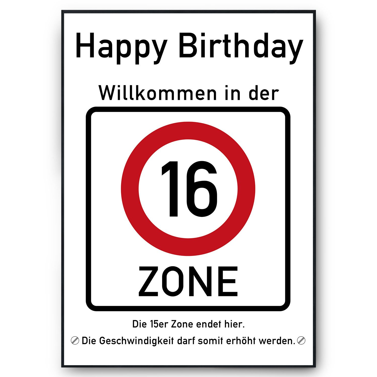 Tigerlino Poster 16. Geburtstag Geschenk Verkehrszeichen günstig online kaufen