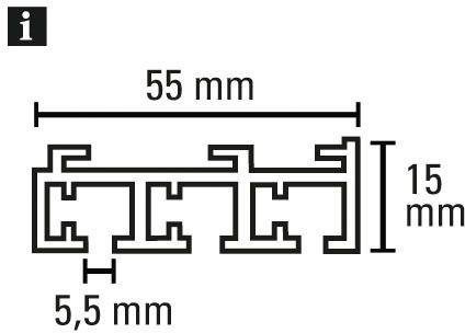 GARDINIA Gardinenschiene Flächenvorhangschiene 3-läufig, kürzbar, mit Bohren, Aluminium, 3-läufig – Bild 2 von 3