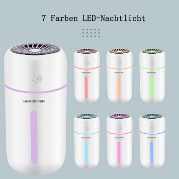 GelldG Luftbefeuchter Mini Luftbefeuchter 300ml, Wiederaufladbarer mit 1200 mAh Batterie