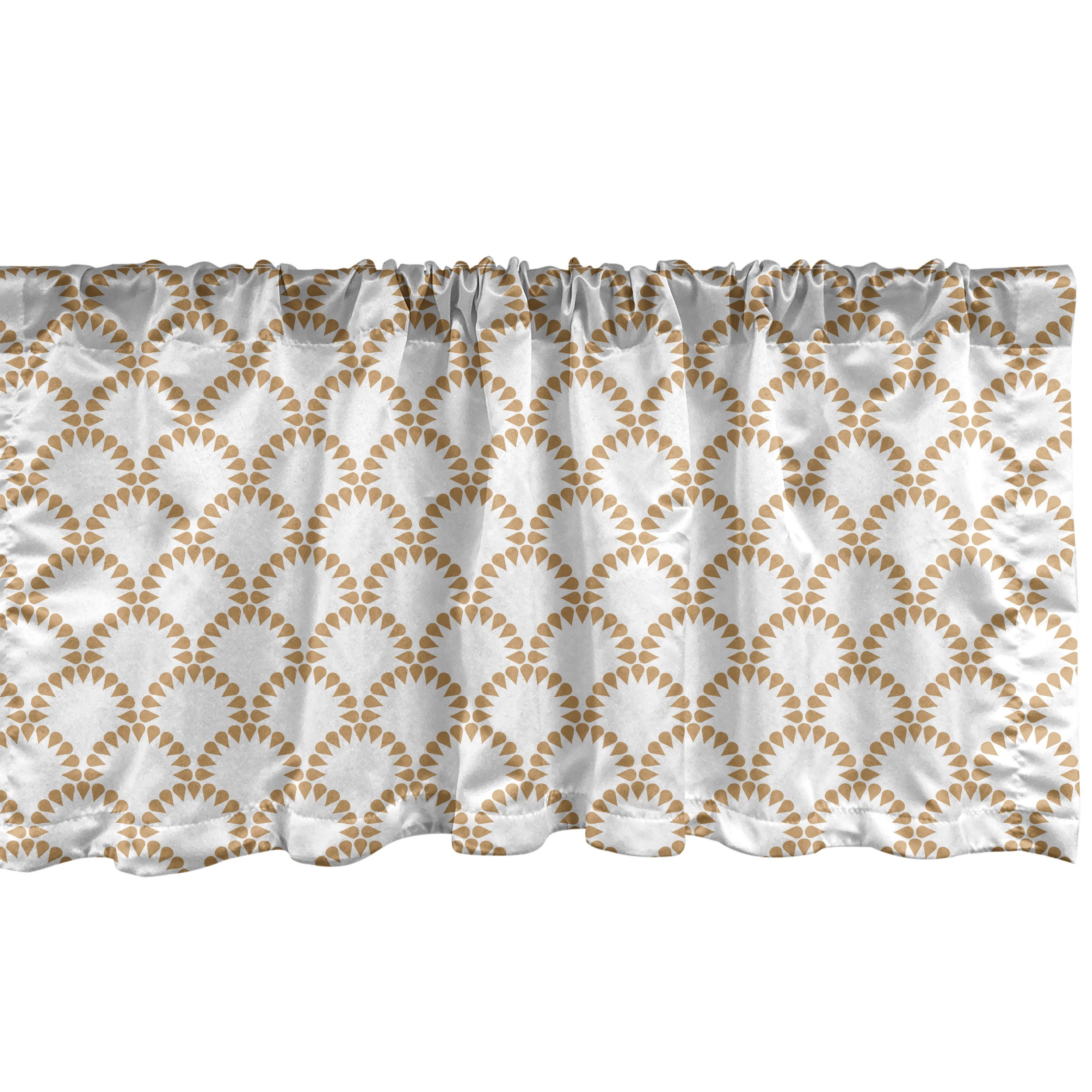 Scheibengardine Vorhang Volant für Küche Schlafzimmer Dekor mit Stangentasche, Abakuhaus, Microfaser, Abstrakt Japanese Style Circular