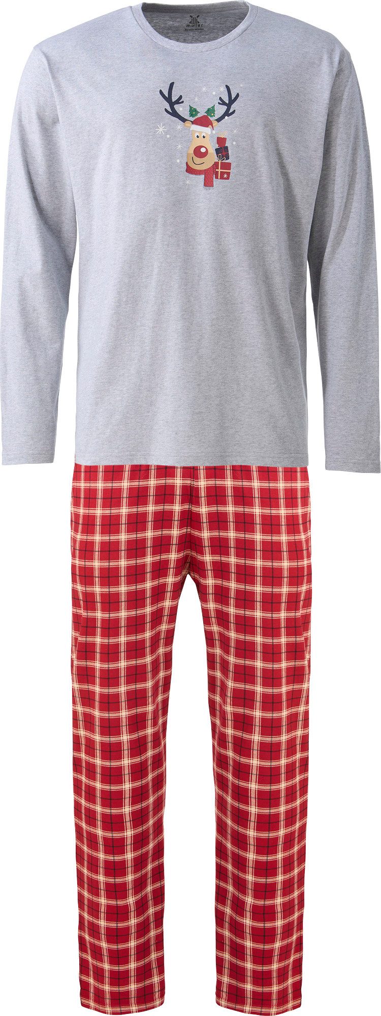 Erwin Müller Pyjama Herren-Schlafanzug Single-Jersey Karo günstig online kaufen