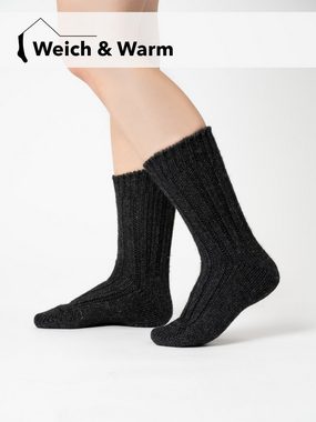 HomeOfSocks Socken Wollsocken mit Alpakawolle Strapazierfähige und warme Wollsocken mit 50% Wollanteil und Alpakawolle
