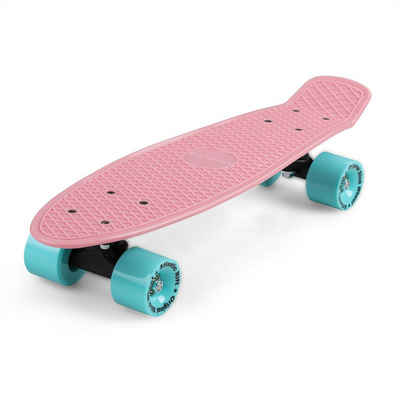 monzana Skateboard ohne LED-Rollen, Monzana Skateboard 22 Zoll ABEC 7 Retro Pennyboard 100kg belastbar
