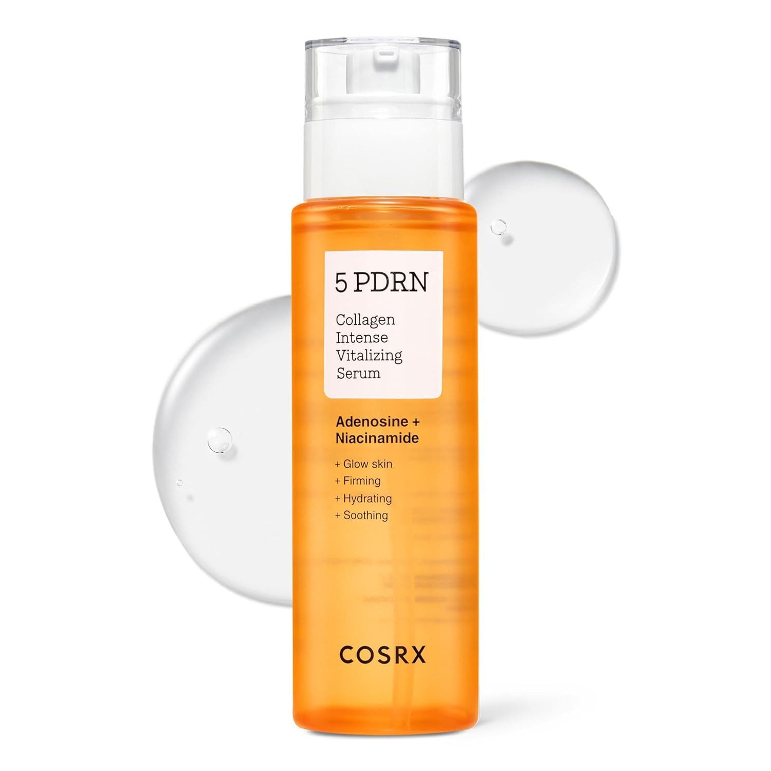 Cosrx Gesichtsserum 5 PDRN Collagen Intense Vitalizing Serum 100ml – straffendes Glow Serum mit Kollagen, Niacinamid & 8-fach Hyaluron – für Elastizität, Feuchtigkeit & ebenmäßige Haut – Korean Skincare