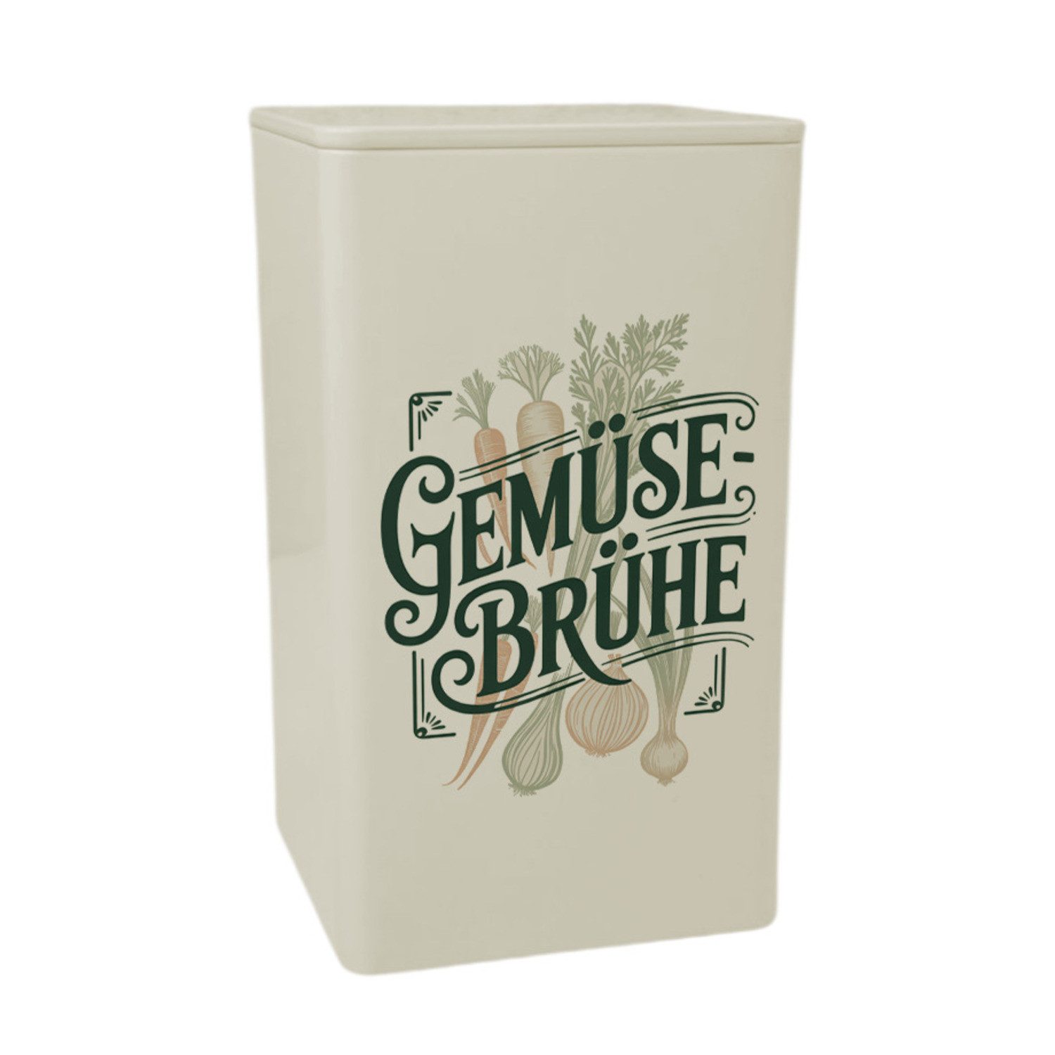 Aufbewahrungsdose Gemüse Vintage Design Dose 900ml mit Spruch für Landhausküche