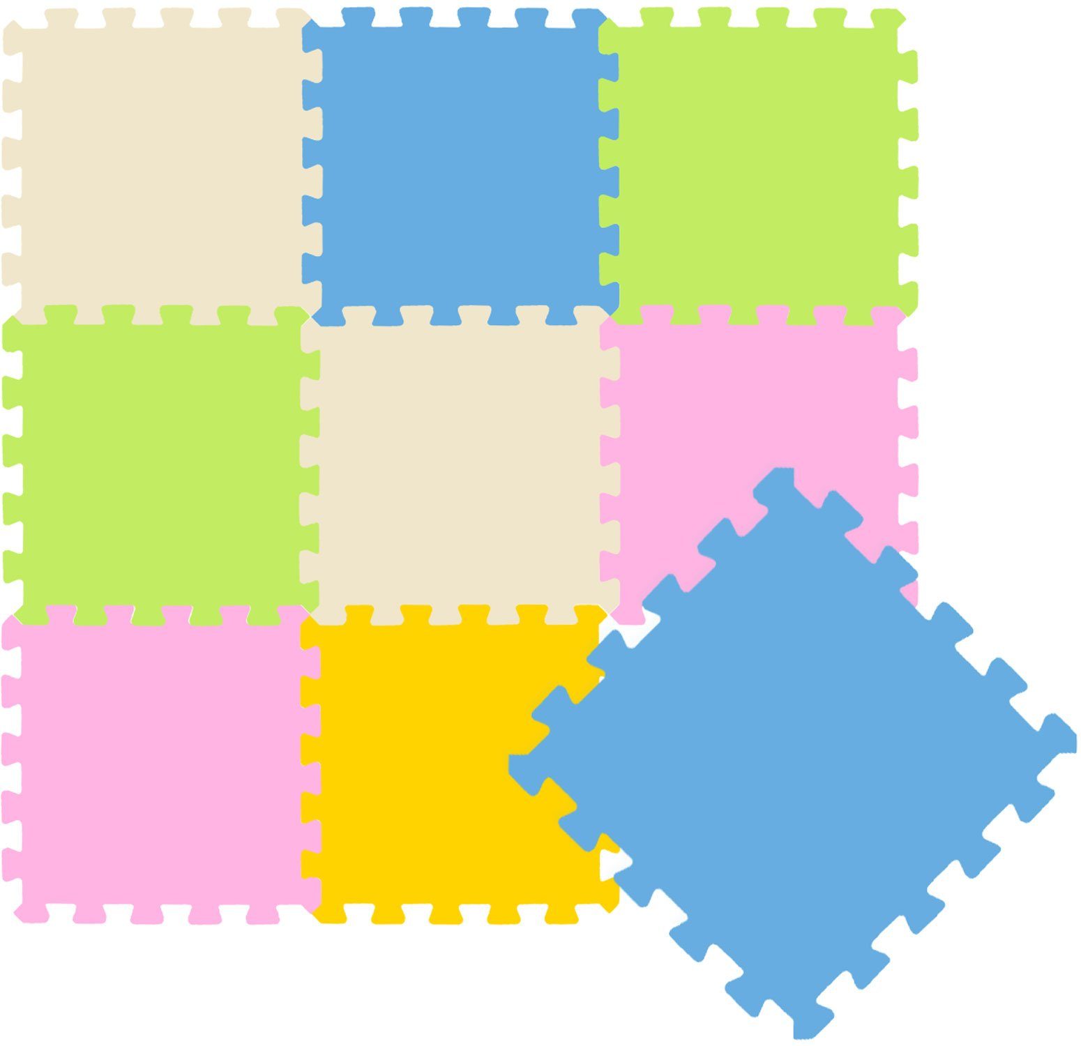 LittleTom Puzzlematte ab dem 1. Tag - 9 Teile Baby Spielmatte - 30 x 30 Kinder Krabbelmatte, (9-tlg), Spielunterlage für Babys und Kleinkinder - Kinderzimmer Puzzleteppich