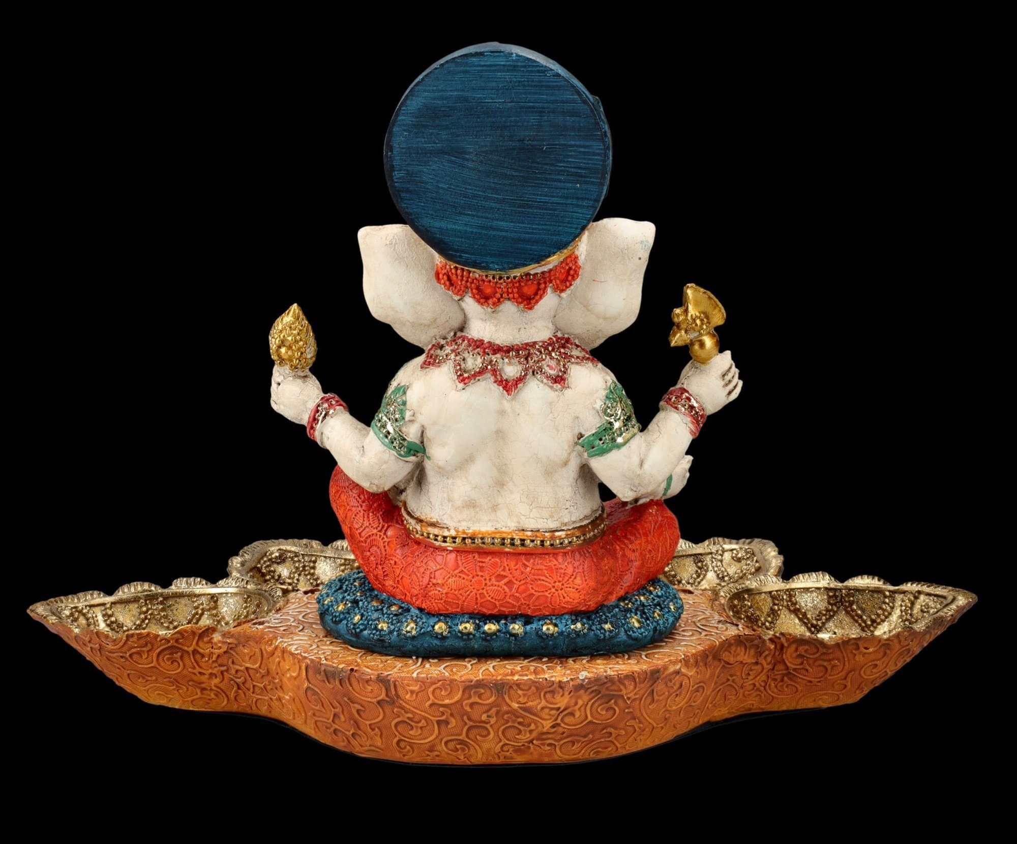 Figuren Shop GmbH Götterdeko mit Figur Dekofigur Bodhi-Blättern Dekofigur handbemalt - Ganesha
