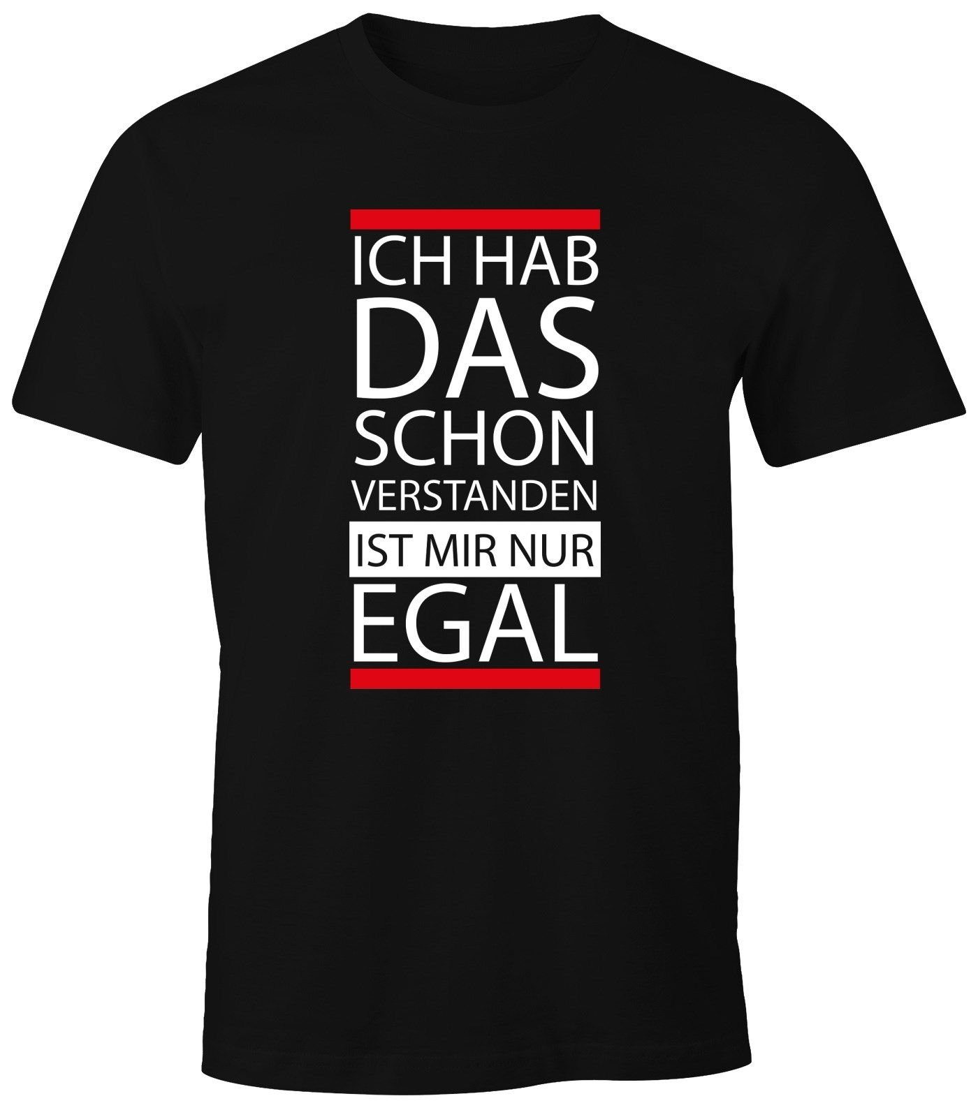 MoonWorks Print-Shirt Herren T-Shirt - Ich hab das schon verstanden, ist mir nur egal - MoonWorks® mit Print schwarz