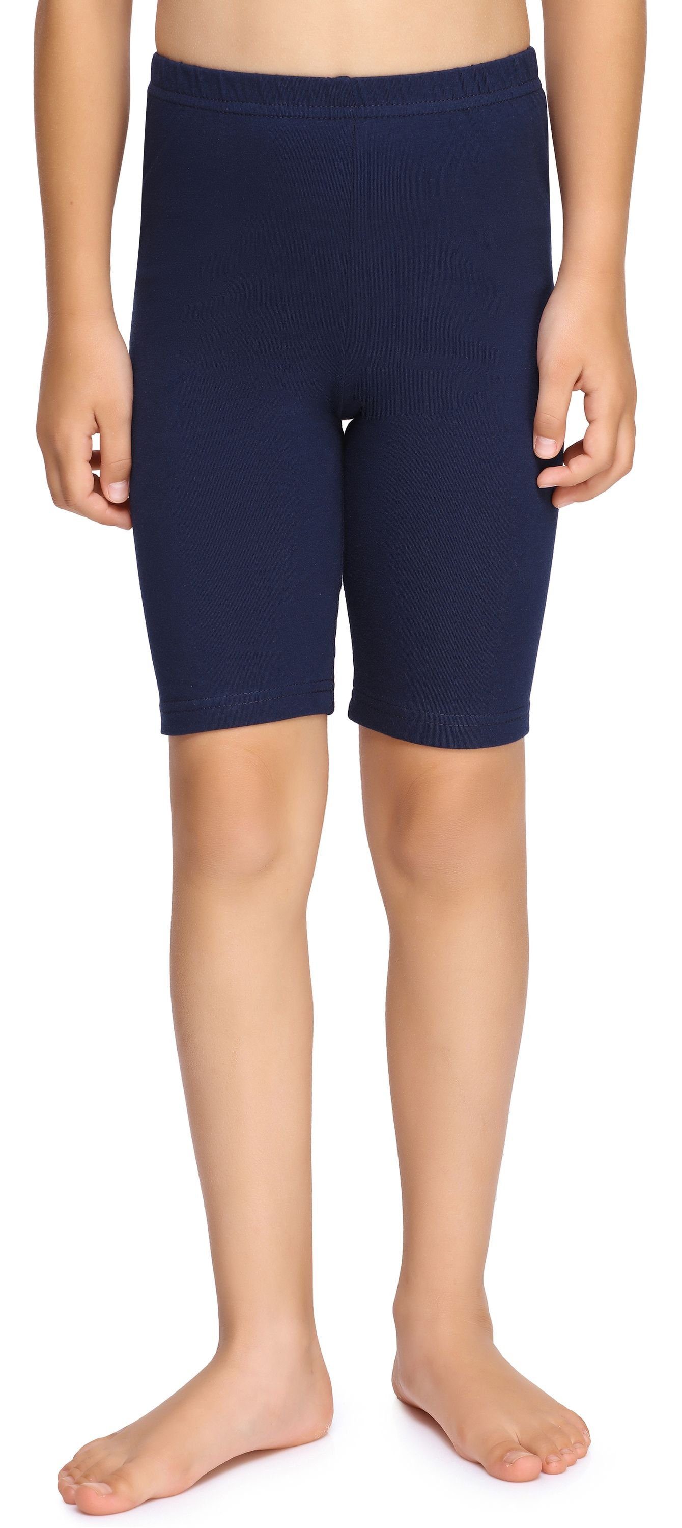 Style Leggings Merry Marineblau (1-tlg) Bund Mädchen Leggings MS10-406 elastischer Kurze