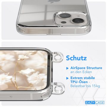EAZY CASE Handykette Boho Umhängeband für Apple iPhone 13 6,1 Zoll, Festivaltasche für Handy zum Umhängen Flechtband Bunte Hülle Grün