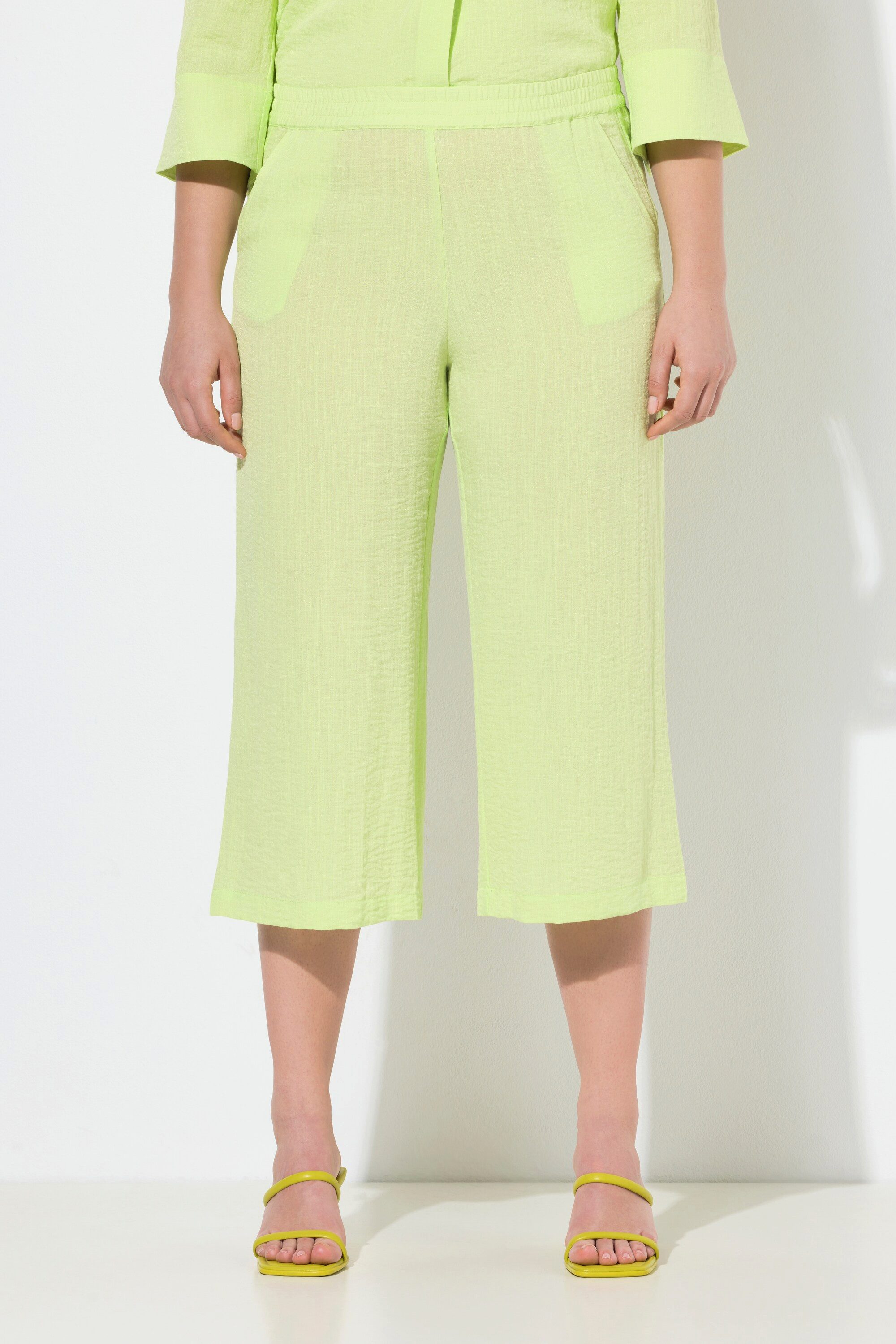 Ulla Popken Culotte Culotte wadenlang weites Bein Elastikbund