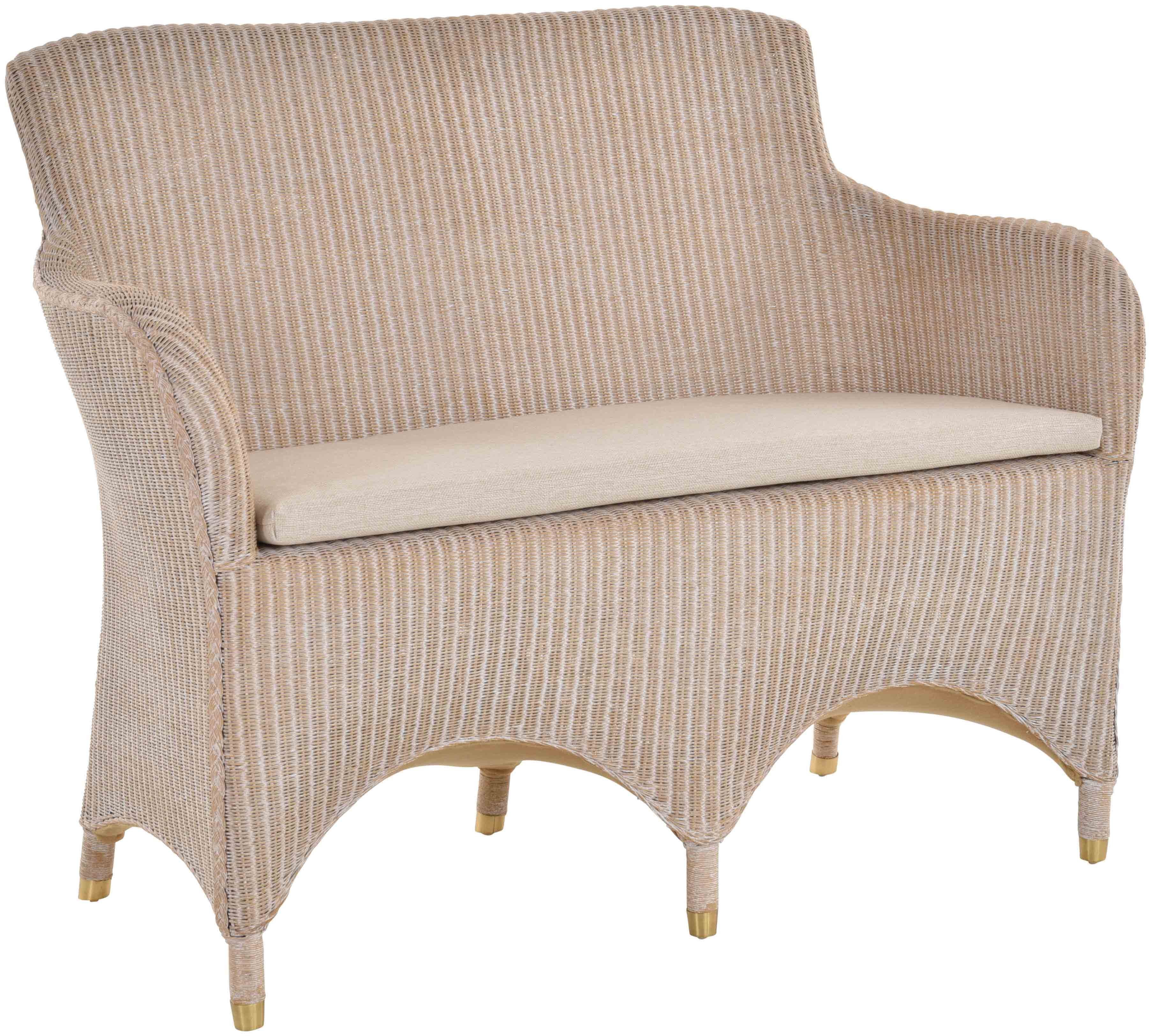 Krines Home Sofa Loom Zweisitzer Sofa Sydney Esszimmer Sofa 2er mit Rückenlehne Polster, Esszimmerbank Loombank mit Armlehnen