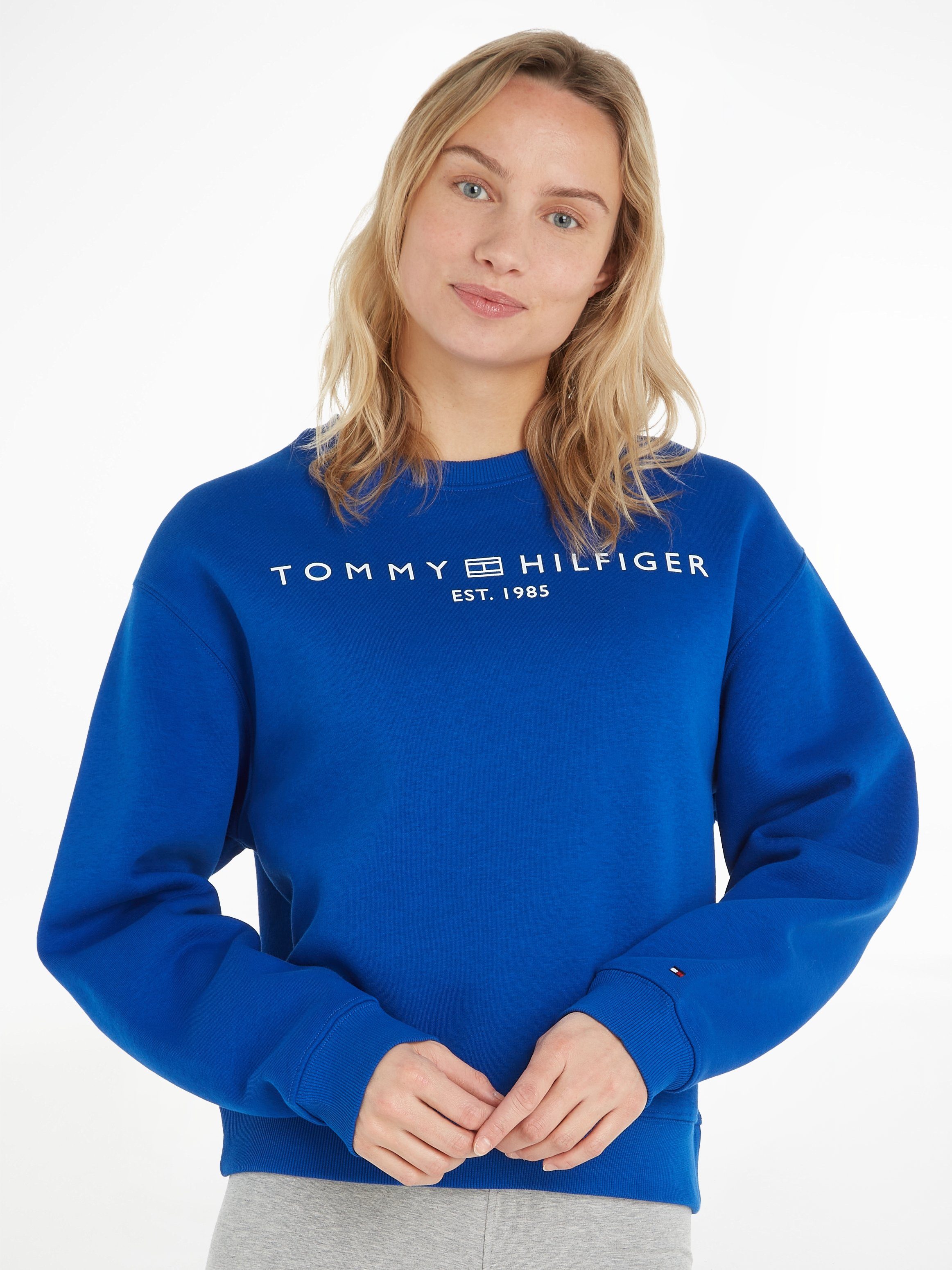 Tommy Hilfiger Sweatshirt MDRN REG CORP LOGO C-NK SWTSHRT mit Logoschriftzug ultra blau