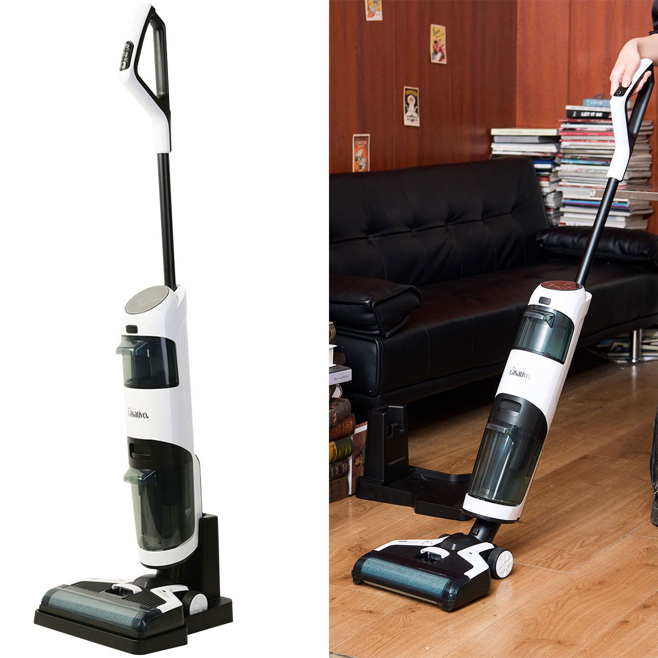 Casativo Nass-Trocken-Akkusauger Boden-Wischsauger mit HEPA-Filter, 220 W, 550ml