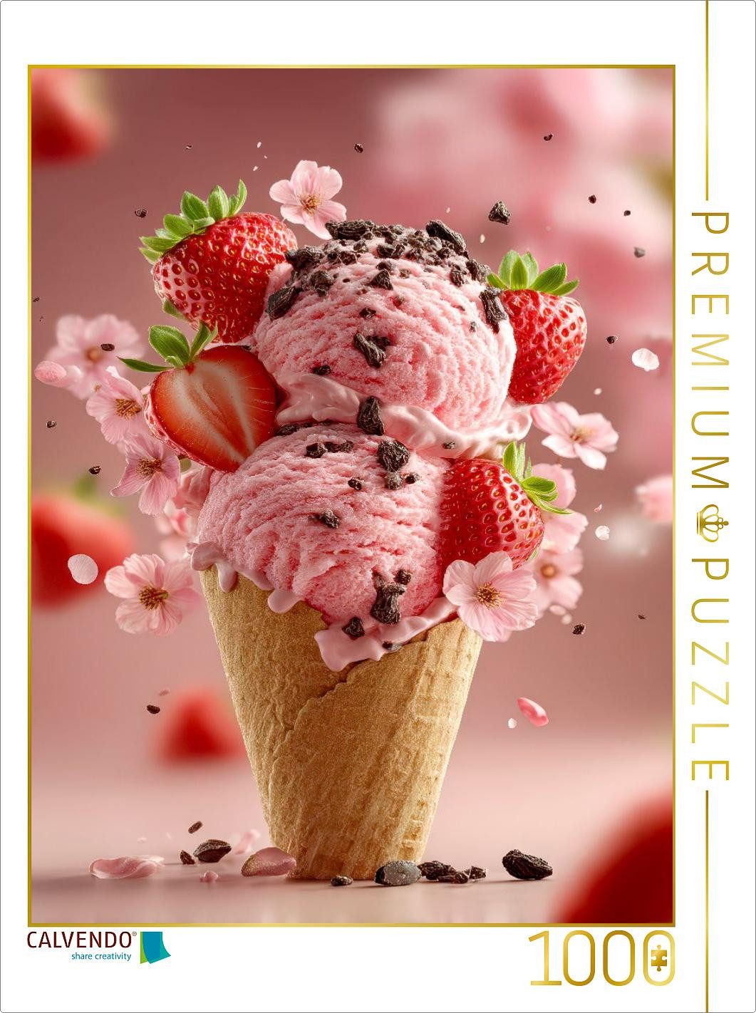 Puzzle CALVENDO Puzzle Ein Erdbeertraum, 1000 Teile Lege-Größe 64x48cm Foto-