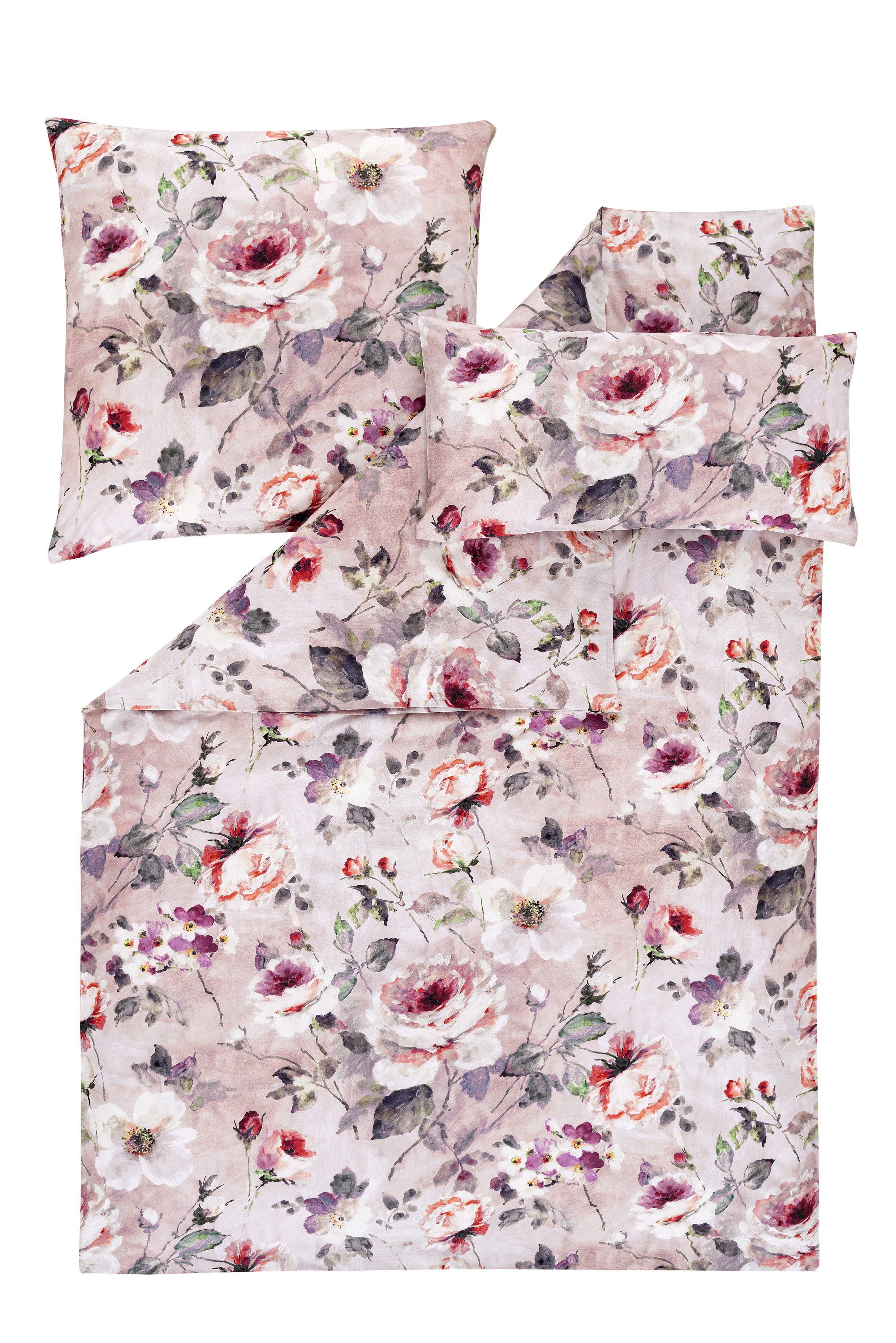 Estella Bettwäsche Estella Mako-Satin Bettwäsche 155x220 Belmira rosa Rosen Blüten 7496-4, Mako-Satin, 2 teilig. Reduzierter Preis € 99,99. Unverbindliche Preisempfehlung € 139,95