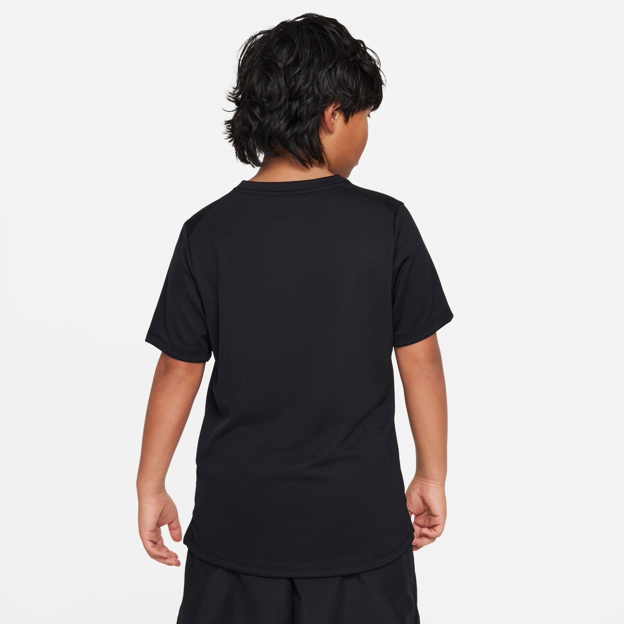 Nike Trainingsshirt DRI-FIT MILER TRAINING SHORT-SLEEVE BLACK/REFLECTIVE TOP (BOYS) BIG SILV KIDS'