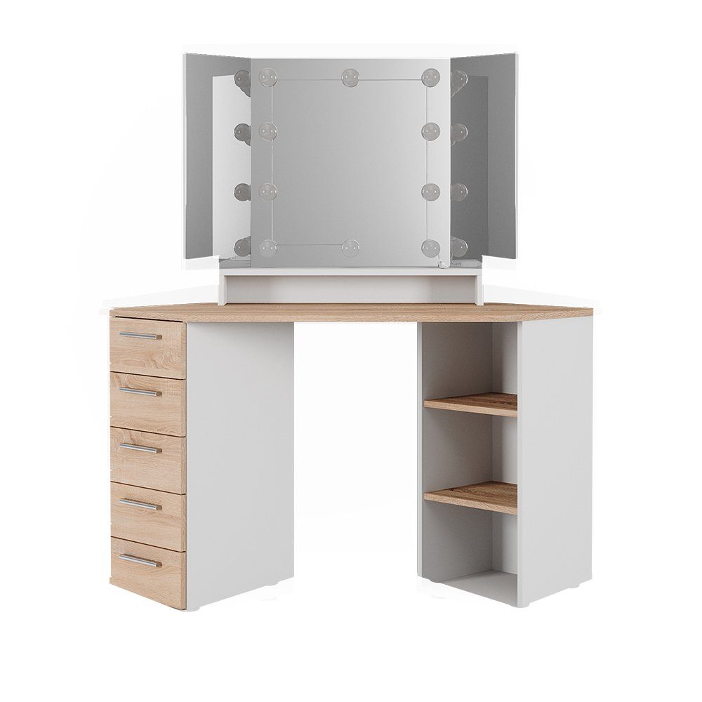 Vicco Schminktisch Sofia, Weiß/Sonoma, 128.4 cm günstig online kaufen