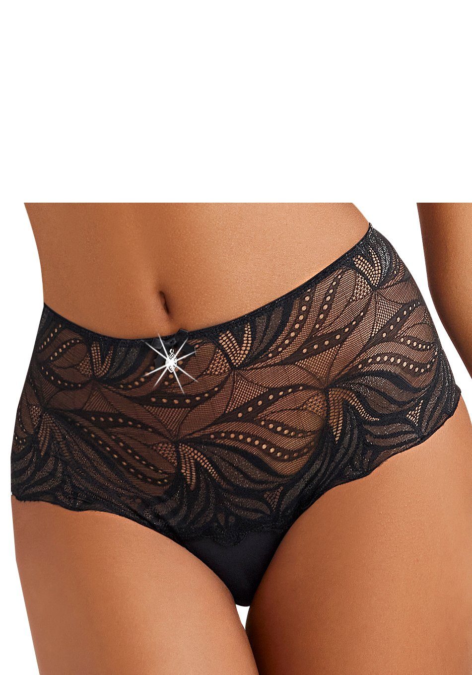 Nuance by Lascana Slip, Taillenslip, High-Waist-Slip, als Dessous-Set kombinierbar aus schöner Spitze mit hohem Bund