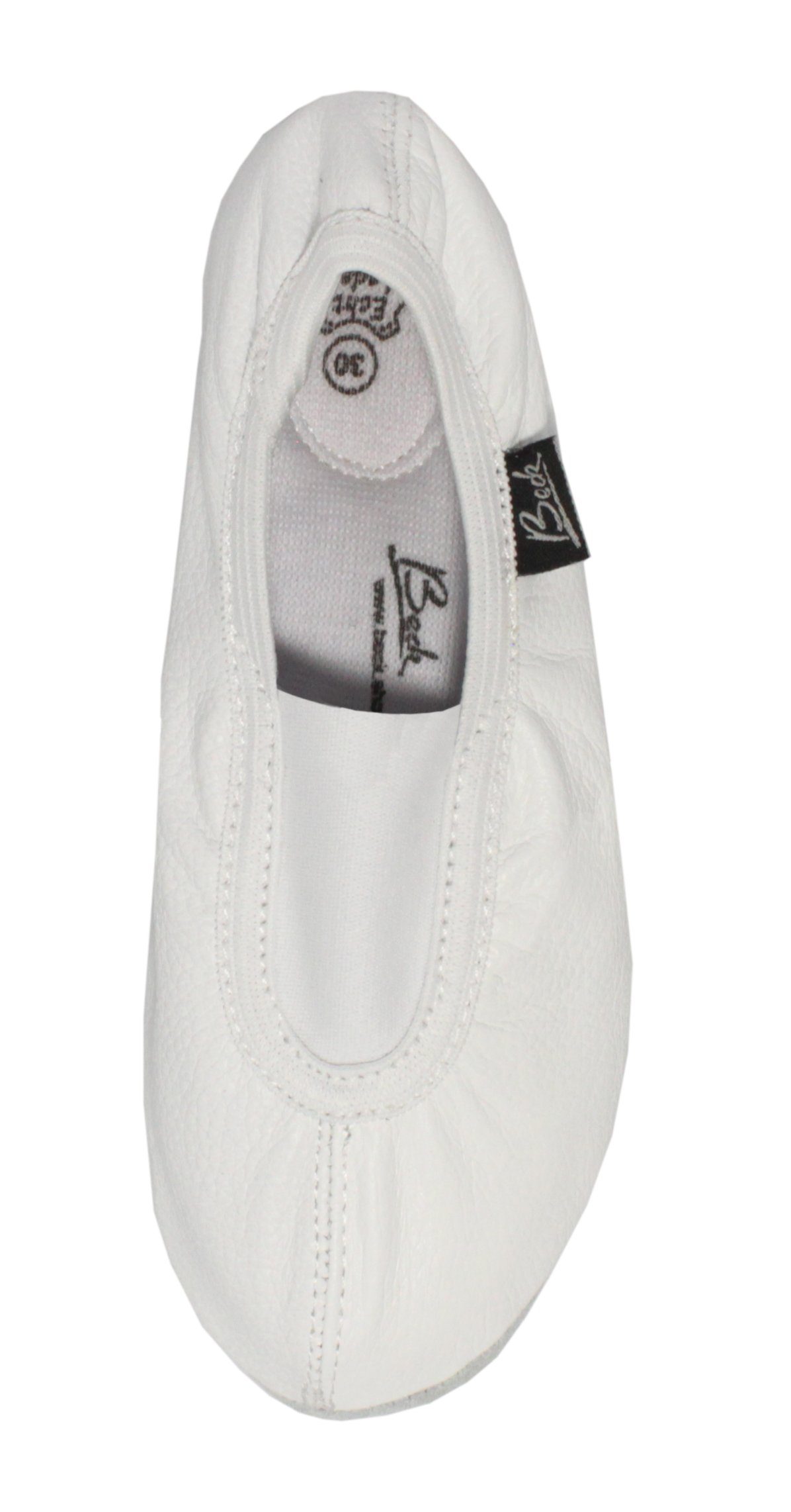 Beck Schläppchen Echt-Leder mit Ledersohle Gymnastikschuh (mit Ristgummi) und Wildledersohle