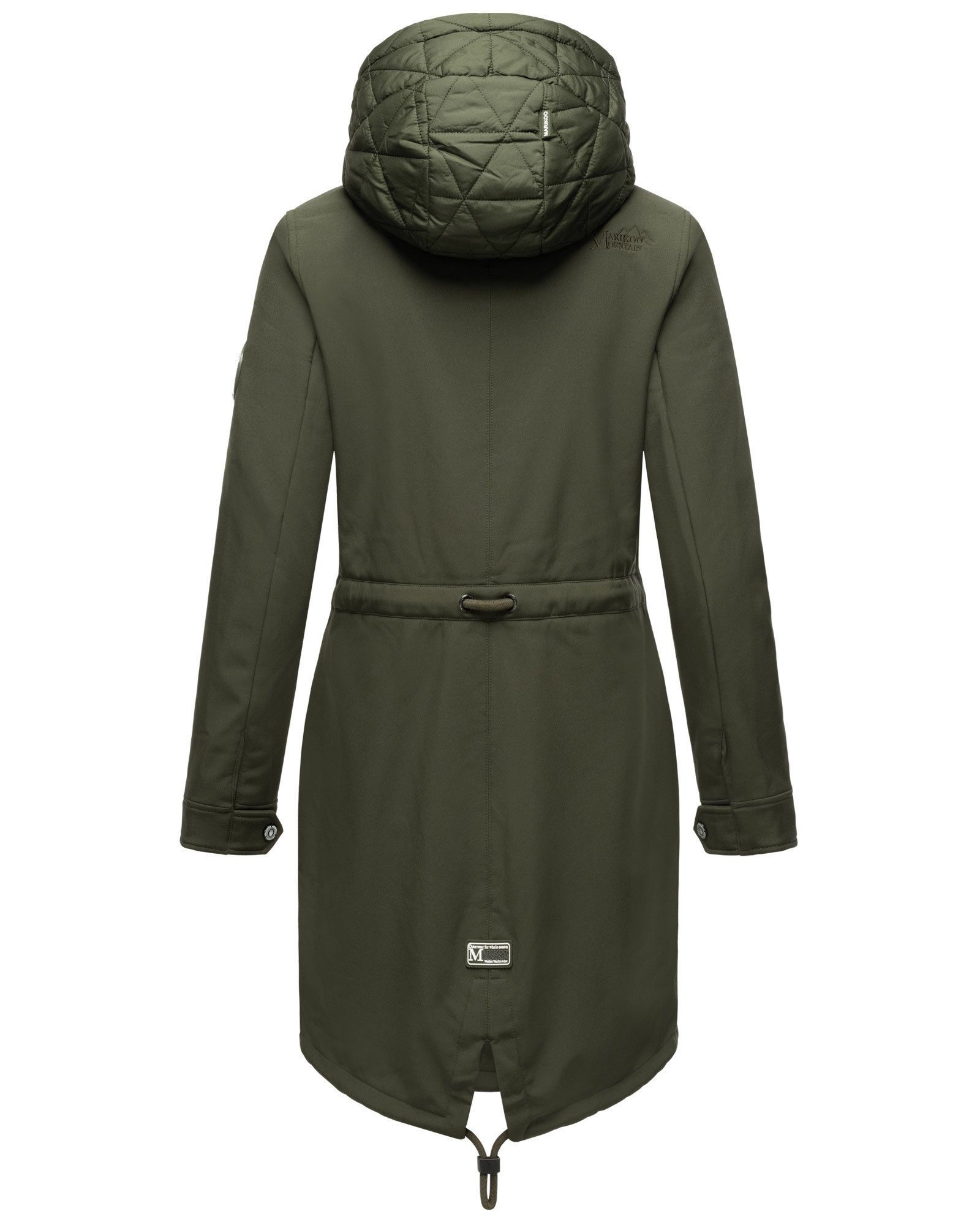 Dark Presanella Softshelljacke Olive Mountain Marikoo einem mit Doppelkragen