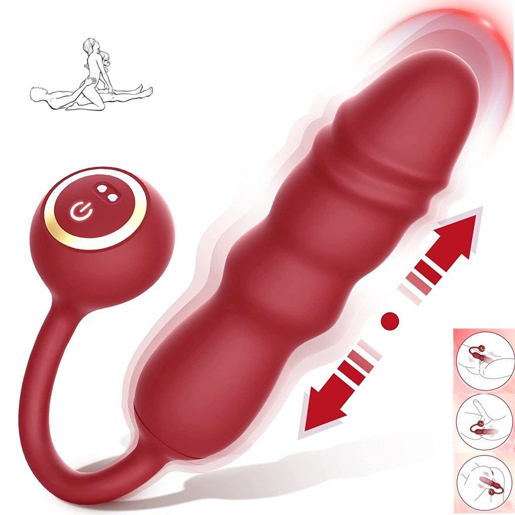 autolock G-Punkt-Vibrator Bullet Vibrator Starken Analvibrator Nippel Klitoris Stimulator, mit 9 Stoßfunktion und 10 Vibrationsmodi weinrot