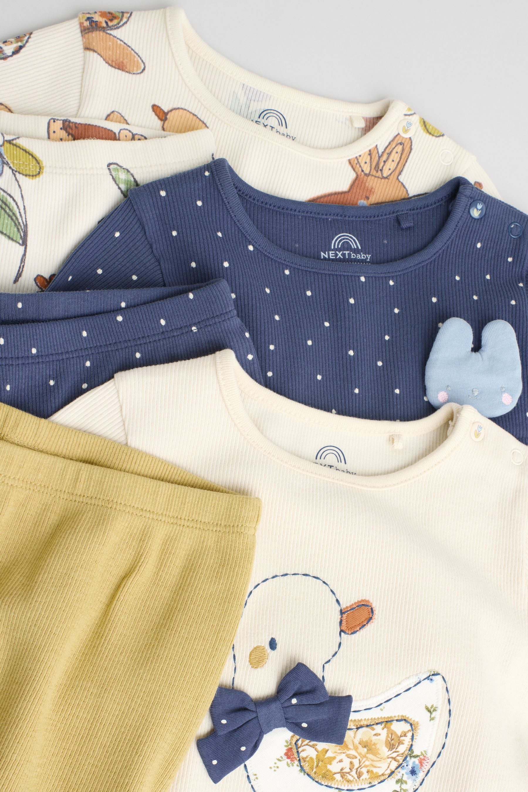 Next Shirt & Leggings Baby-Langarmshirts und Leggings, 6-teiliges Set (6-tlg)