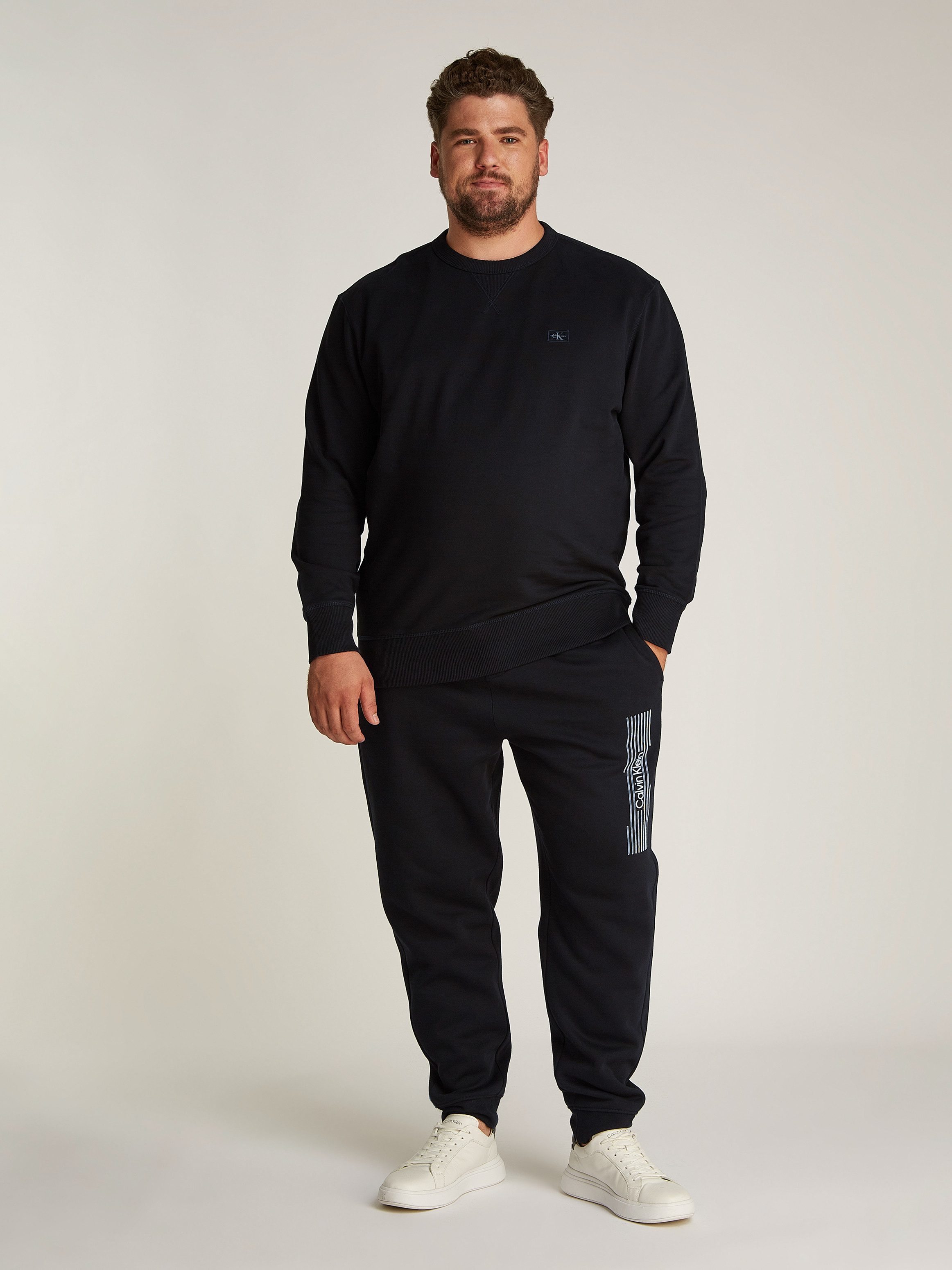 Calvin Klein Jeans Plus Sweatshirt PLUS WOVEN LABEL CREW NECK in großen Größen