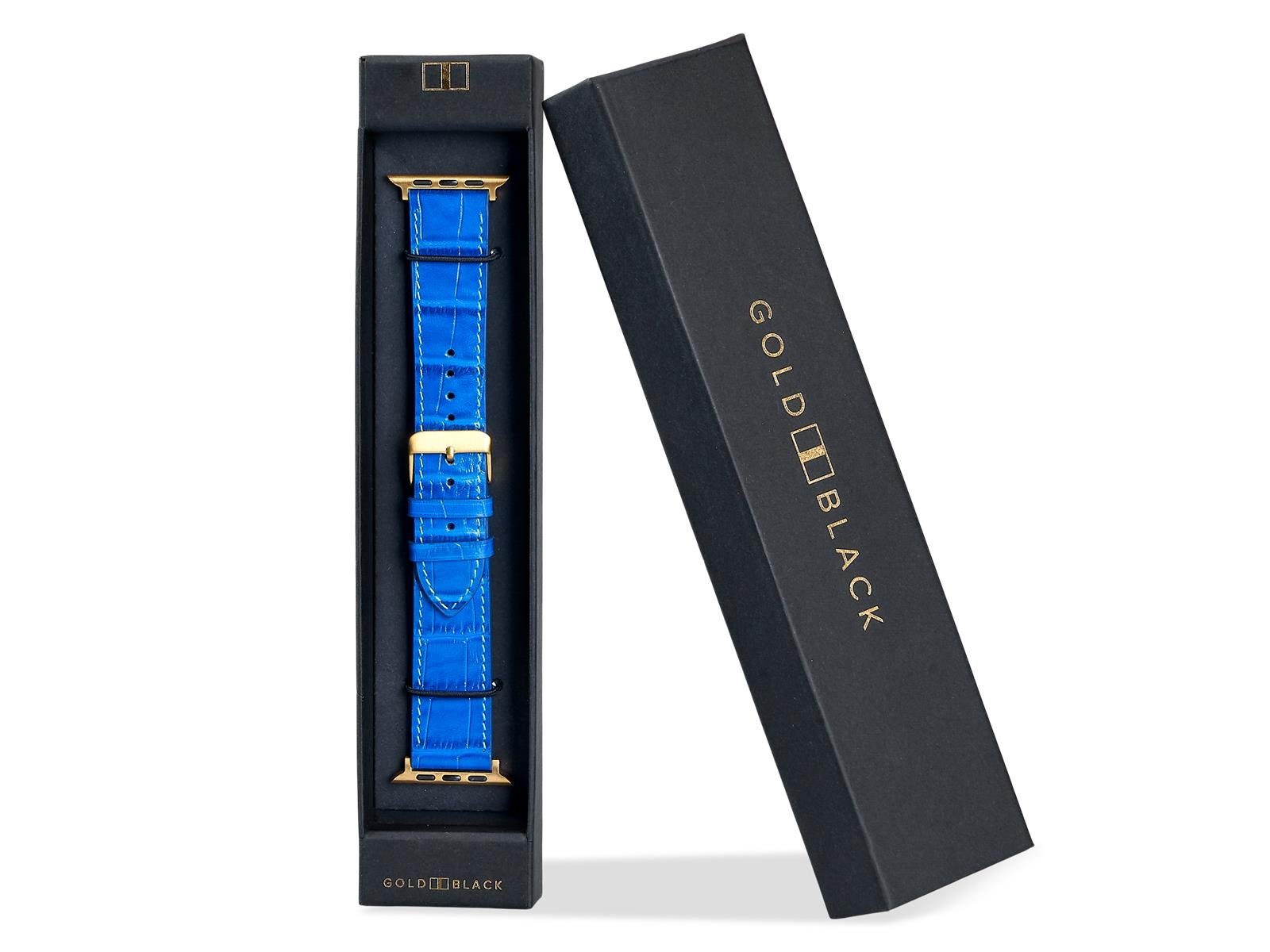 Watch blau GOLDBLACK Apple gold) Armband Croco (Adapter Smartwatch-Armband