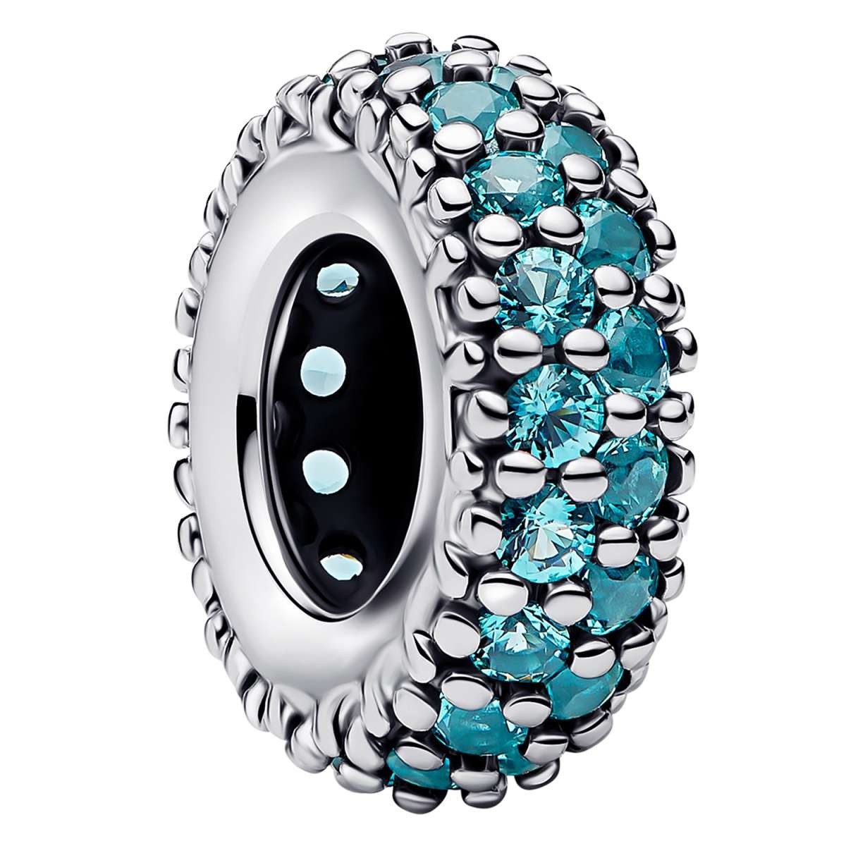 Pandora Kettenanhänger 791359C01, Zwischenelement Silber Eisblaue Kristalle