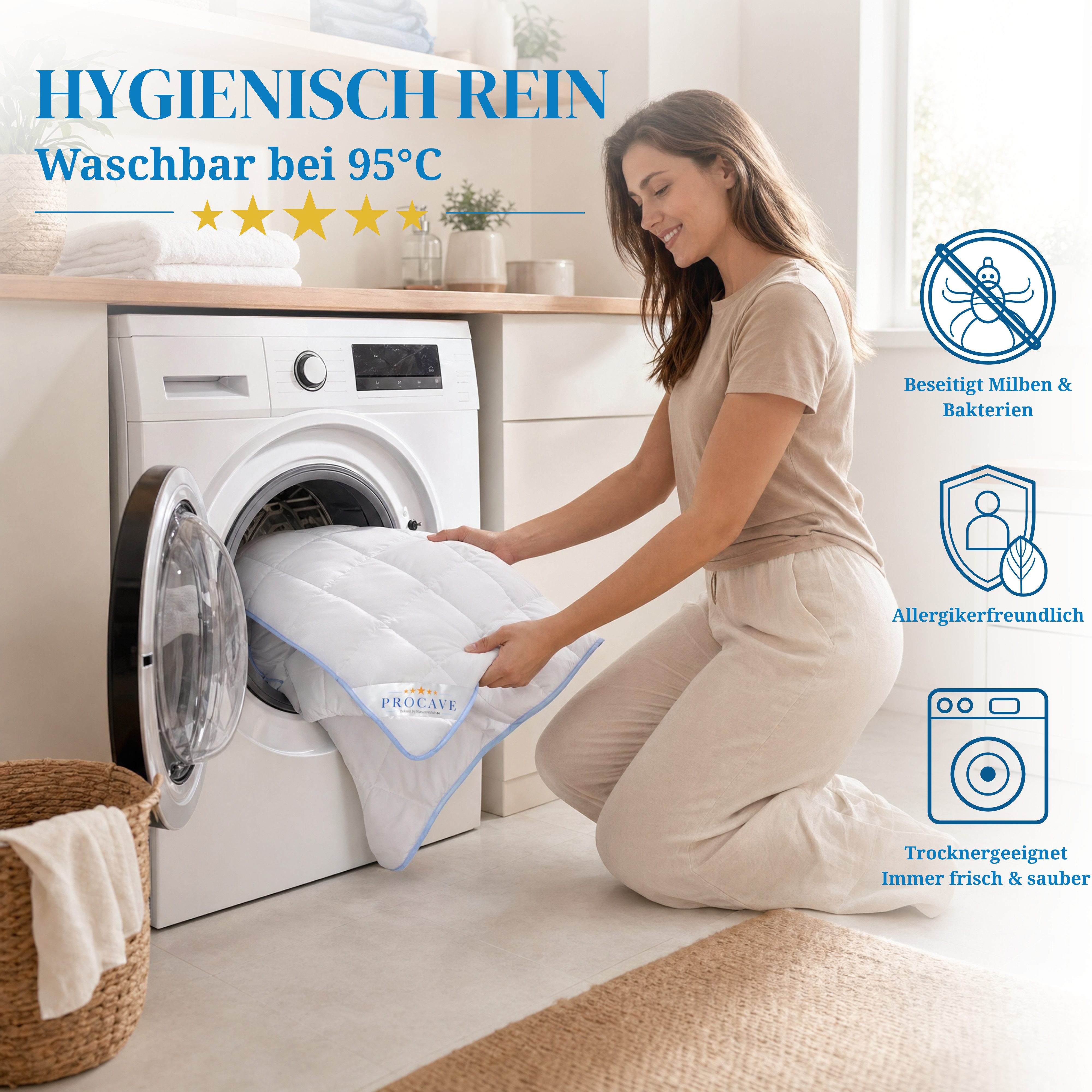 PROCAVE Sommerbettdecke TopCool Kinderbettdecke federleicht, atmungsaktiv, Made in Germany, Atmungsaktive Sommerdecke, schadstoffgeprüft, 100x135 cm – Bild 4 von 5