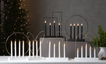 EGLO Kerzenständer Glossy frame, LED Lichterbogen Weihnachten, Messingelemente, Schwibbogen mit Kabel