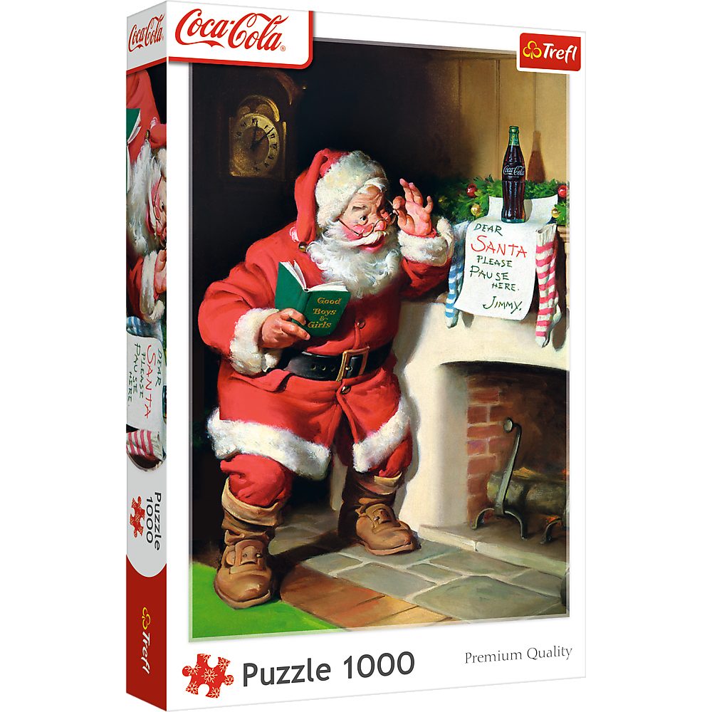 Trefl Puzzle Coca-Cola Der Weihnachtsmann am Kamin 1000 Teile Puzzle, 1000 günstig online kaufen