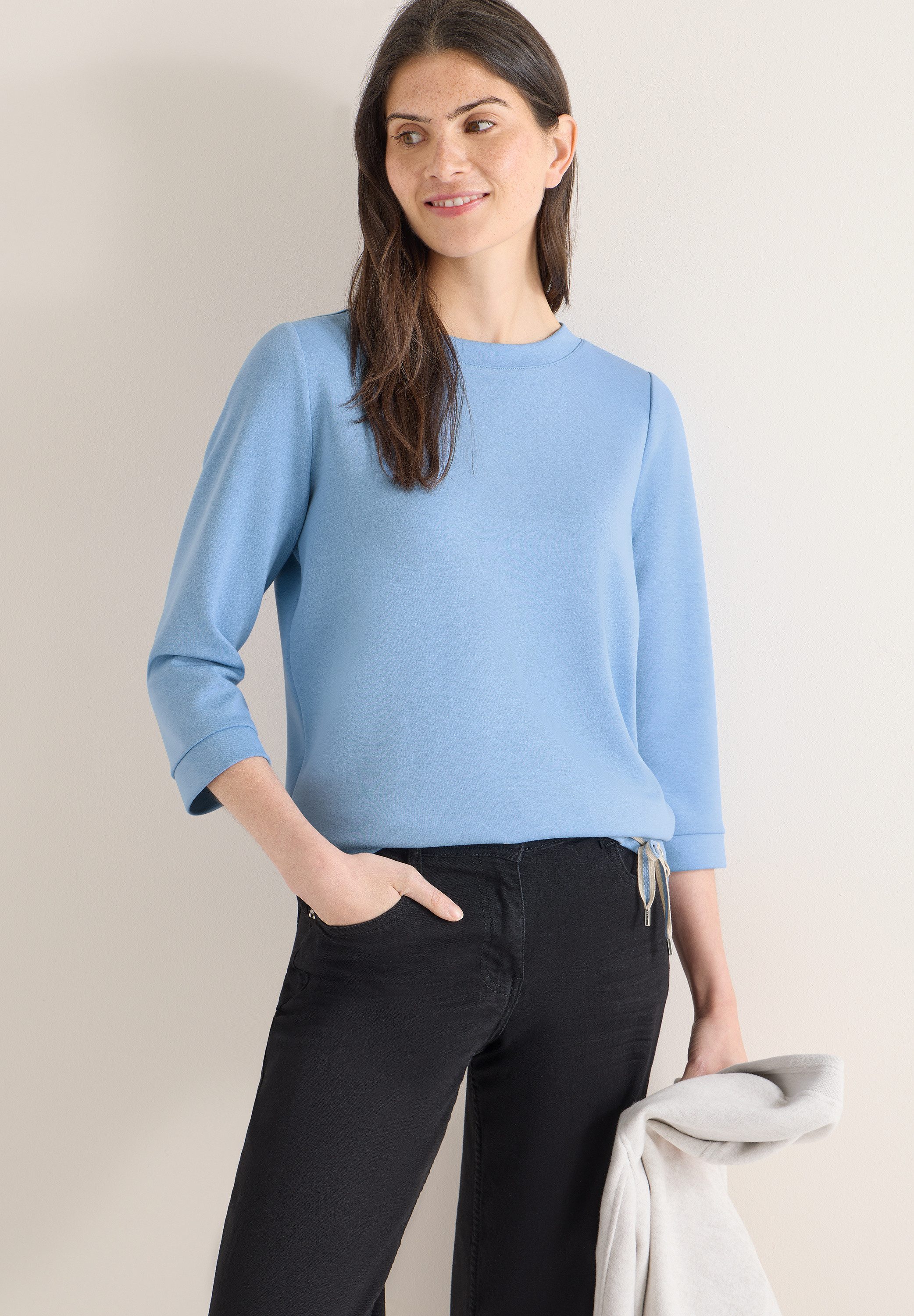 CECIL 3/4-Arm-Shirt mit Kordelzug am Saum