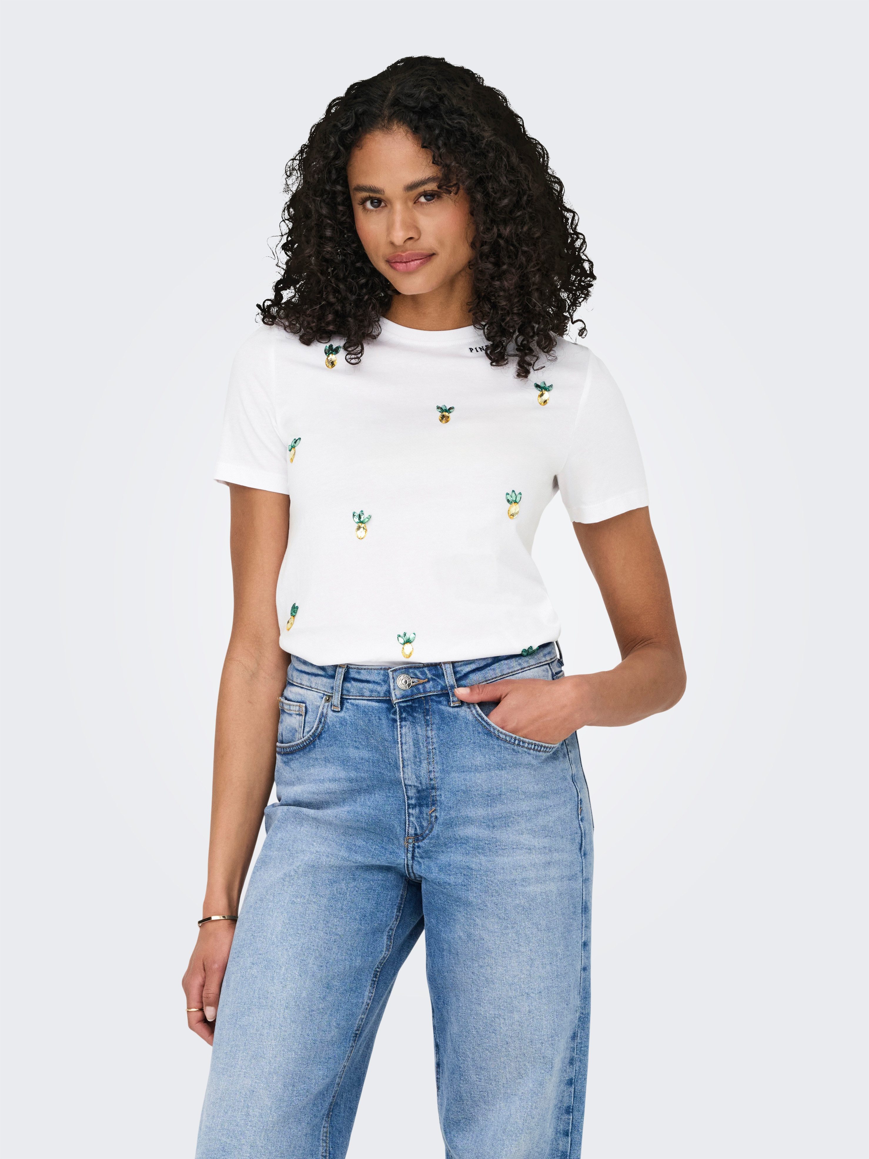 ONLY Kurzarmshirt ONLKITA LIFE REG S/S PINEAPPLE TOP JRS günstig online kaufen