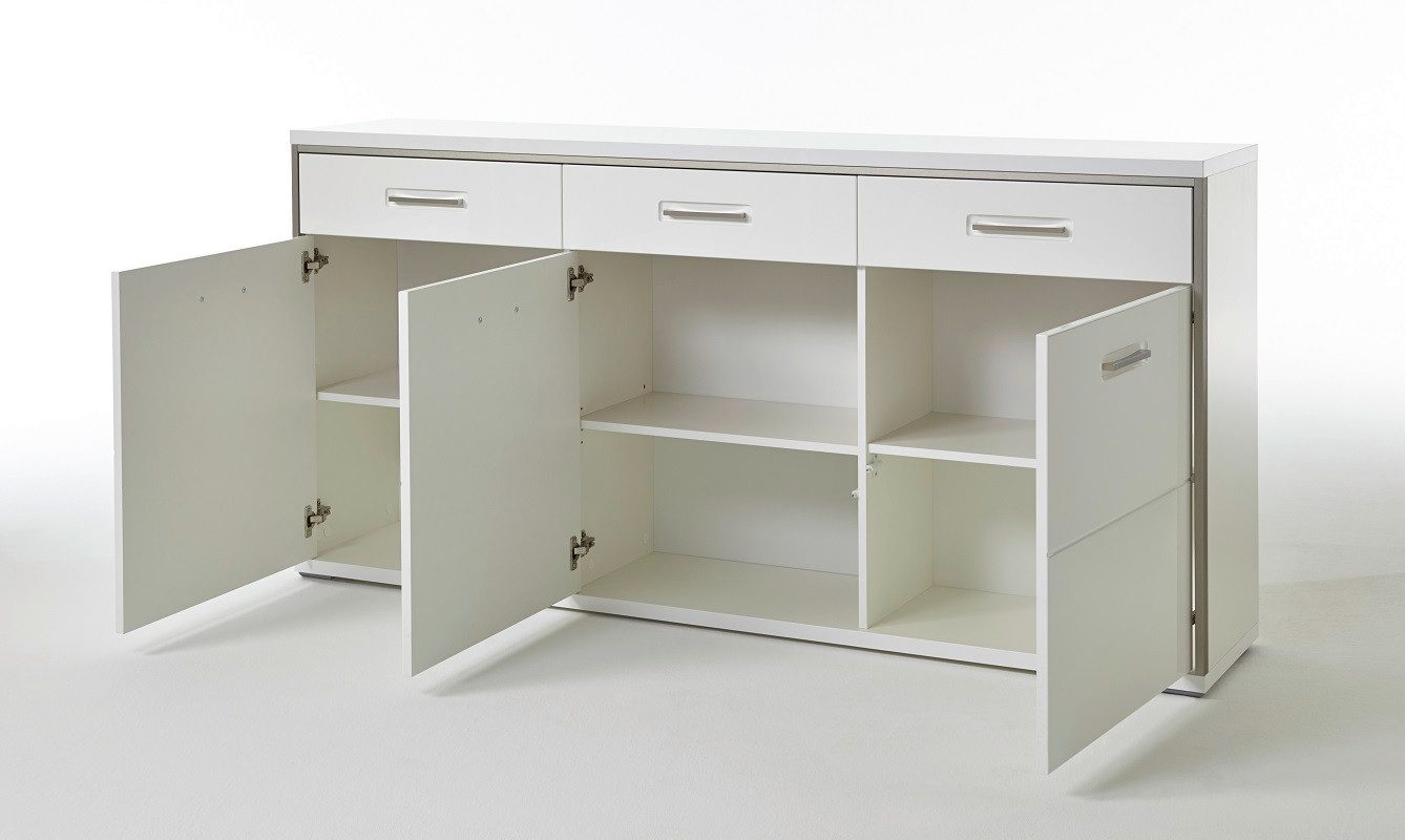MCA furniture Sideboard Sideboard Trento, weiß Hochglanz