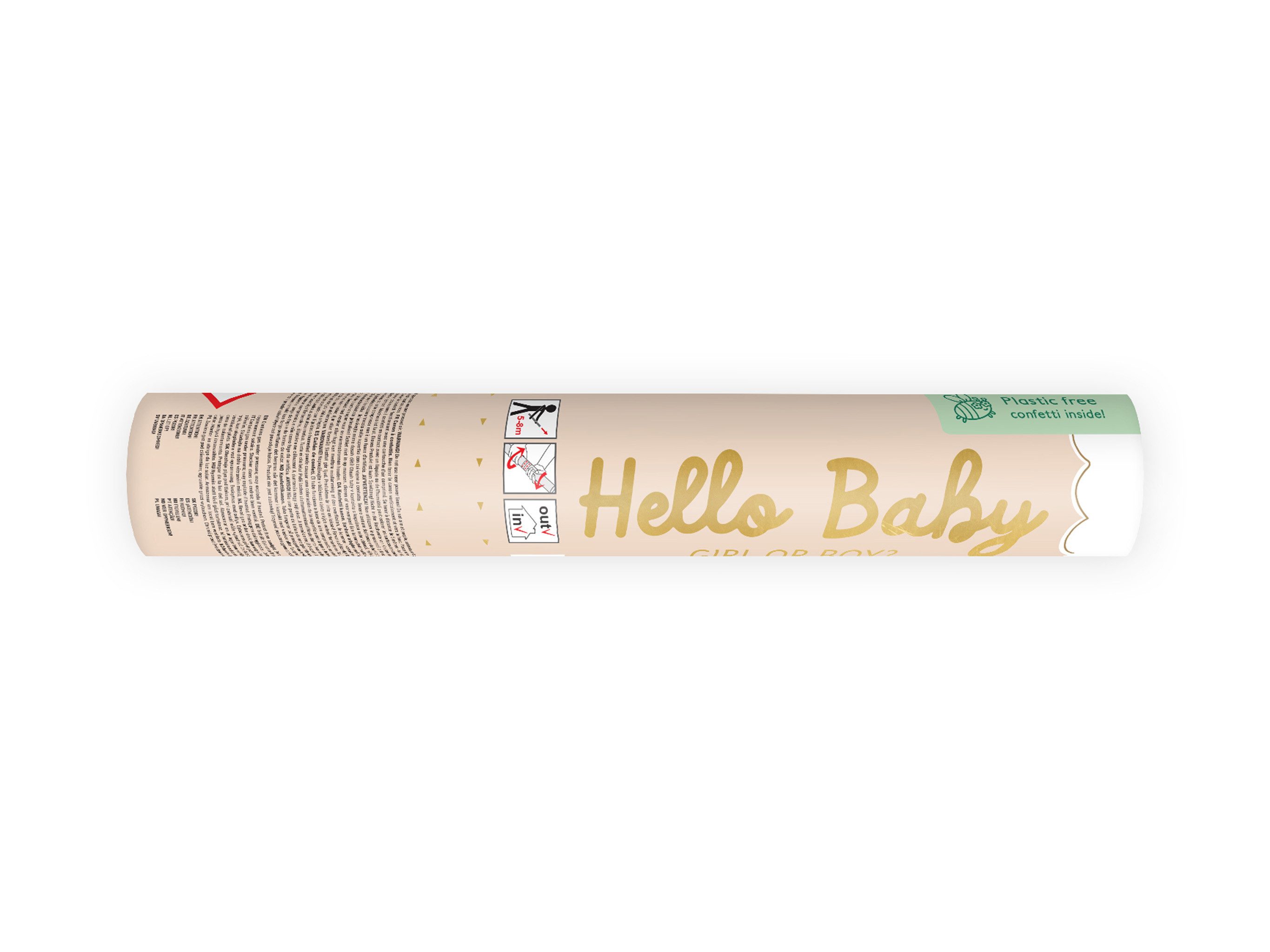 partydeco Konfetti, Konfettikanone Babygeschlecht Junge Schmetterlingskonfetti 20cm Blau