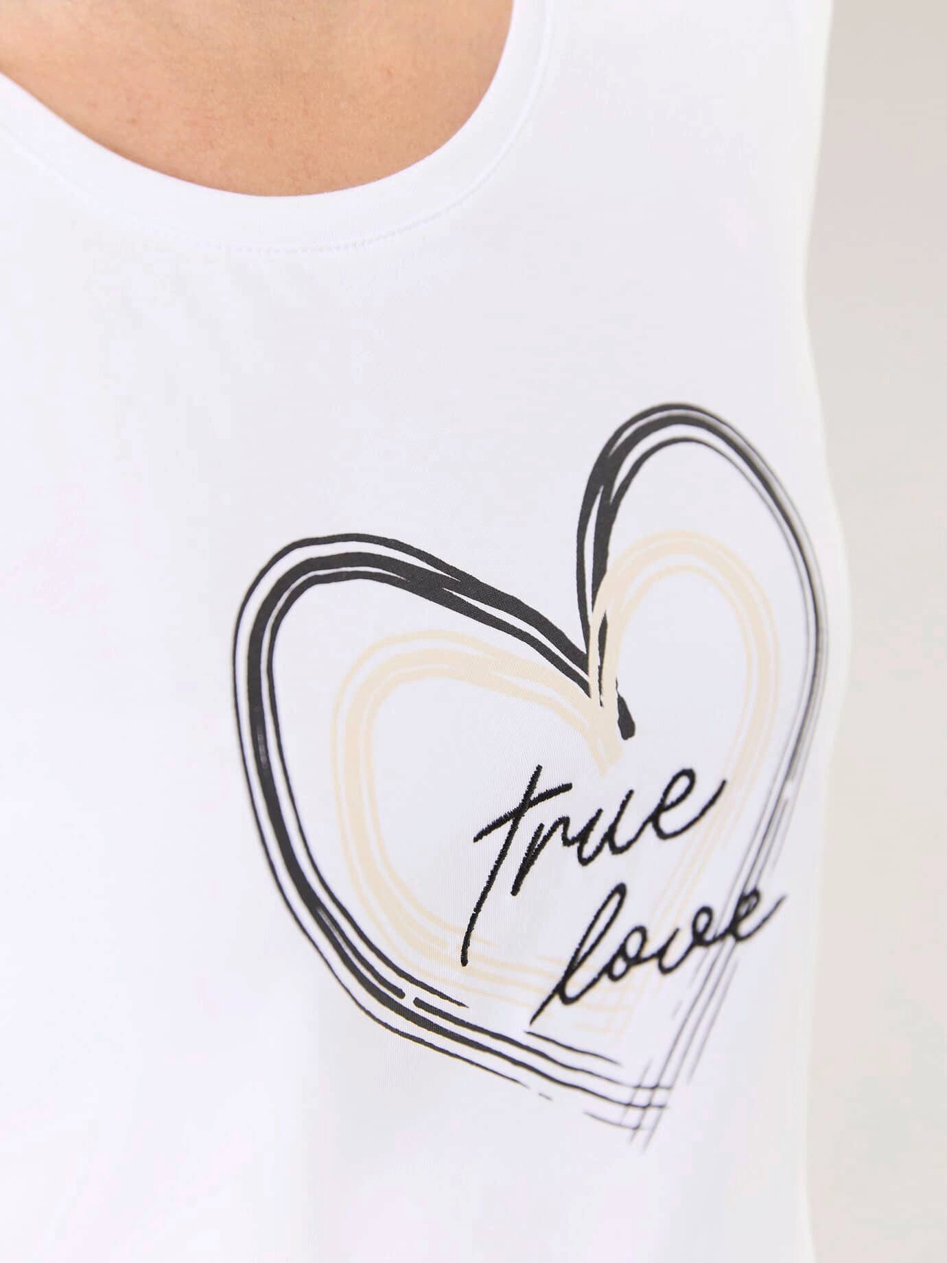 Walbusch T-Shirt Damen Baumwollshirt mit Herz T-Shirt Rundhals Kurzarm 95% Baumwolle, 5% Elasthan, hautfreundlich, elastisch, Herz-Stickerei