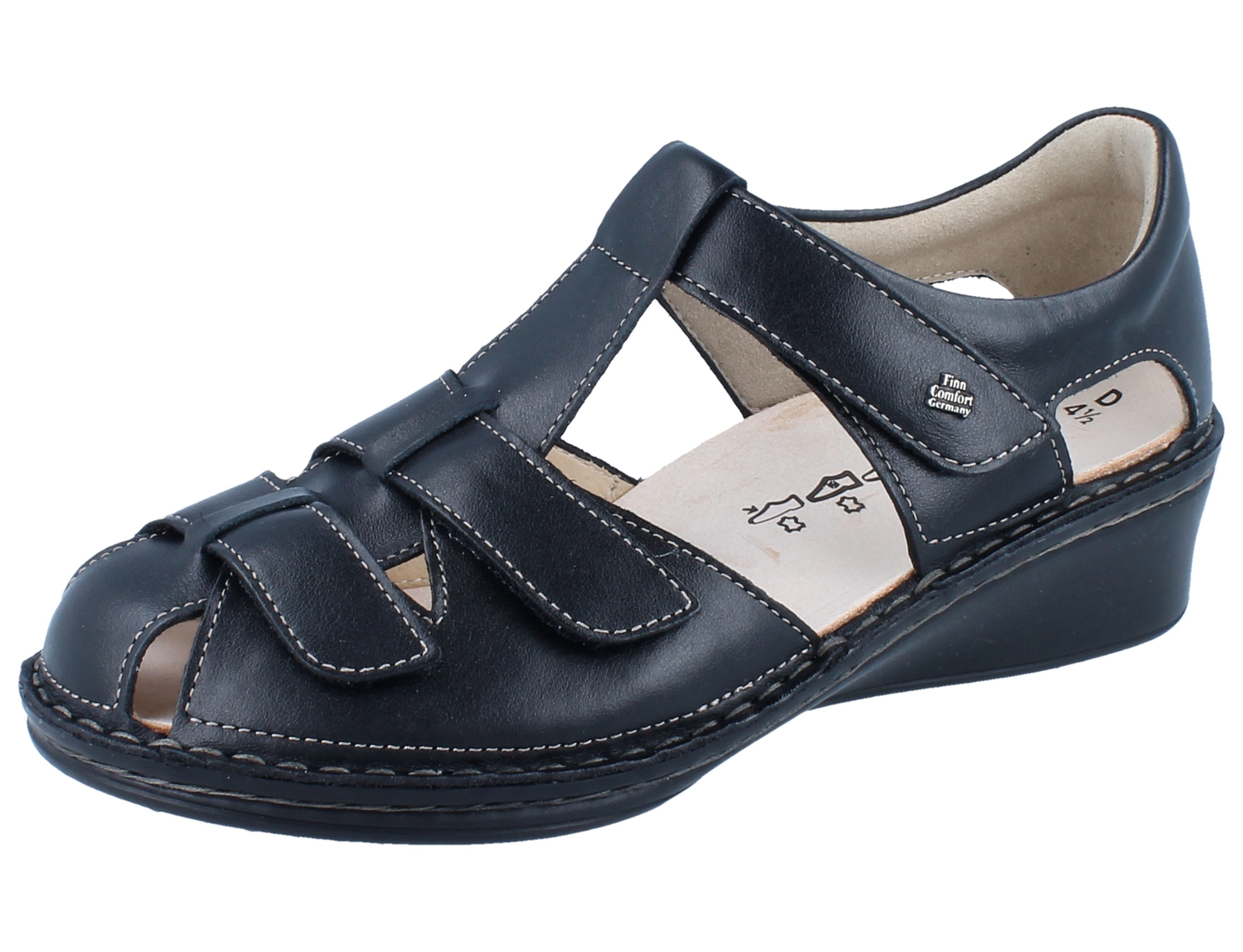 Finn Comfort FINN COMFORT Fünen Damen Sandale schwarz Glattleder - Größe: UK 5,5 Sandale Wechselfußbett