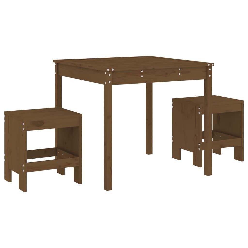 vidaXL Gartenlounge-Set 3-tlg. Garten-Bistro-Set Honigbraun Massivholz Kiefer, (3-tlg)