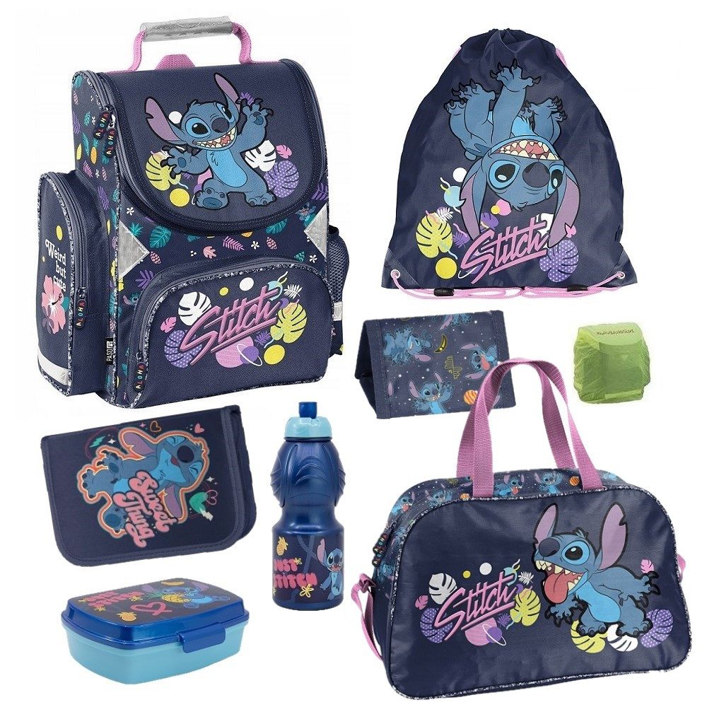 Familando Schulranzen Export (Set, 8-tlg., inkl. Federmäppchen und Sporttasche), Koala STITCH aus Disneys Lilo & Stitch