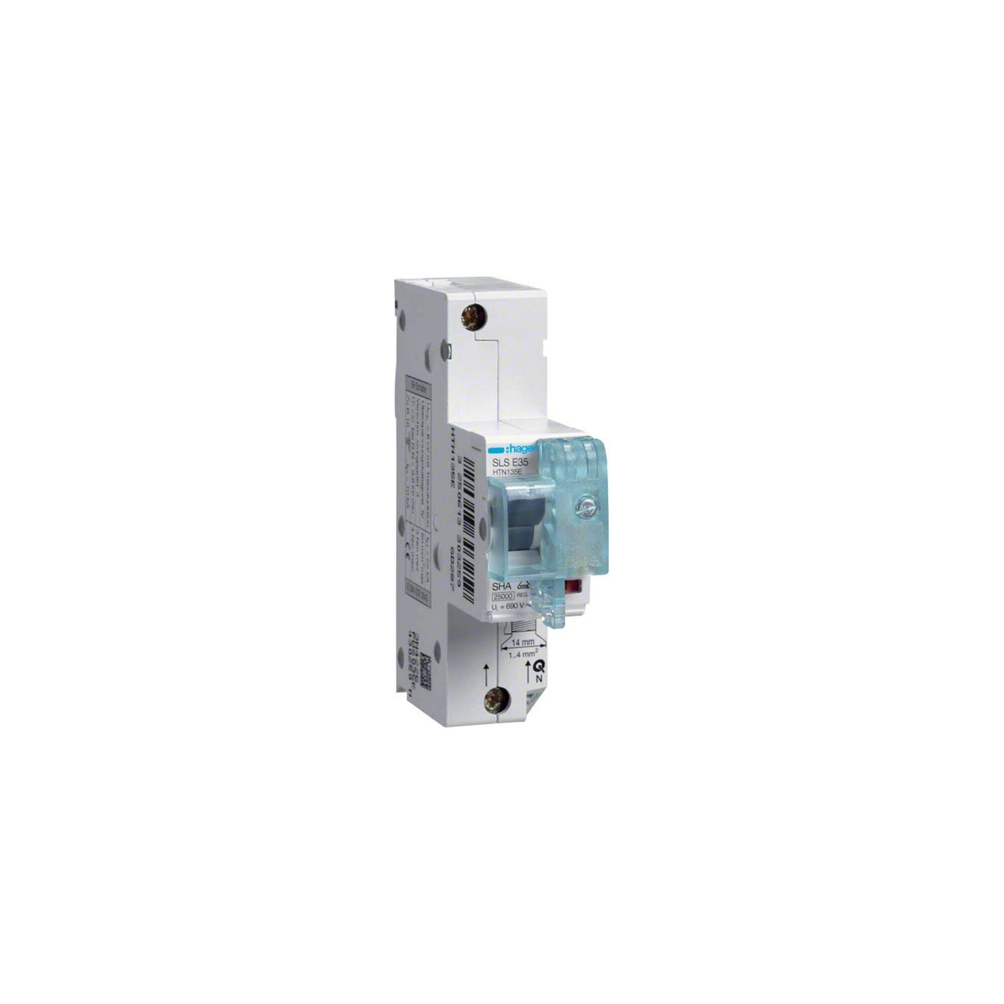 Hager Sicherungsmutter Hager SLS-Schalter 1P E-35A,für HS HTN135E