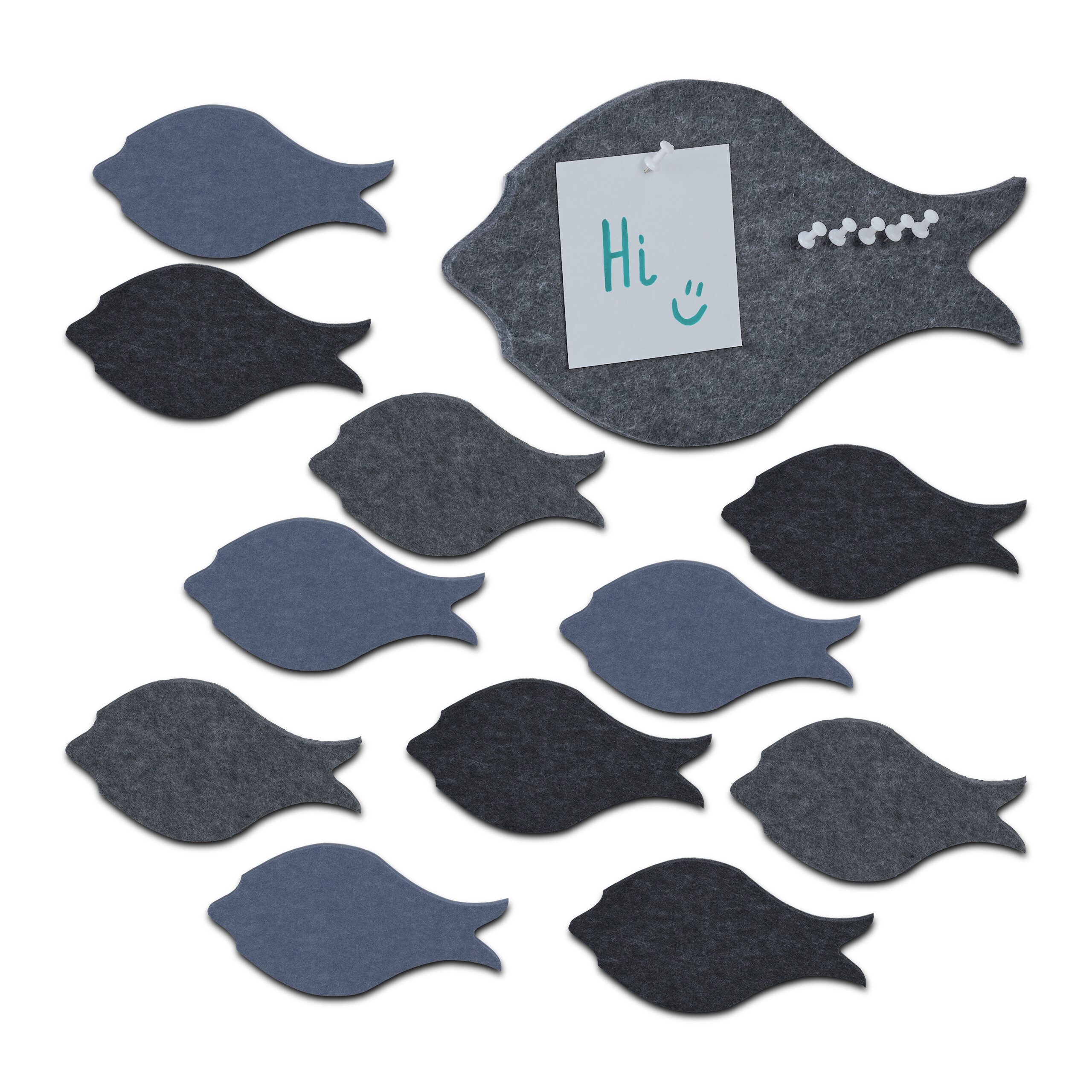 Pinnwand Bunte Filzpinnwand Fische 12er Set
