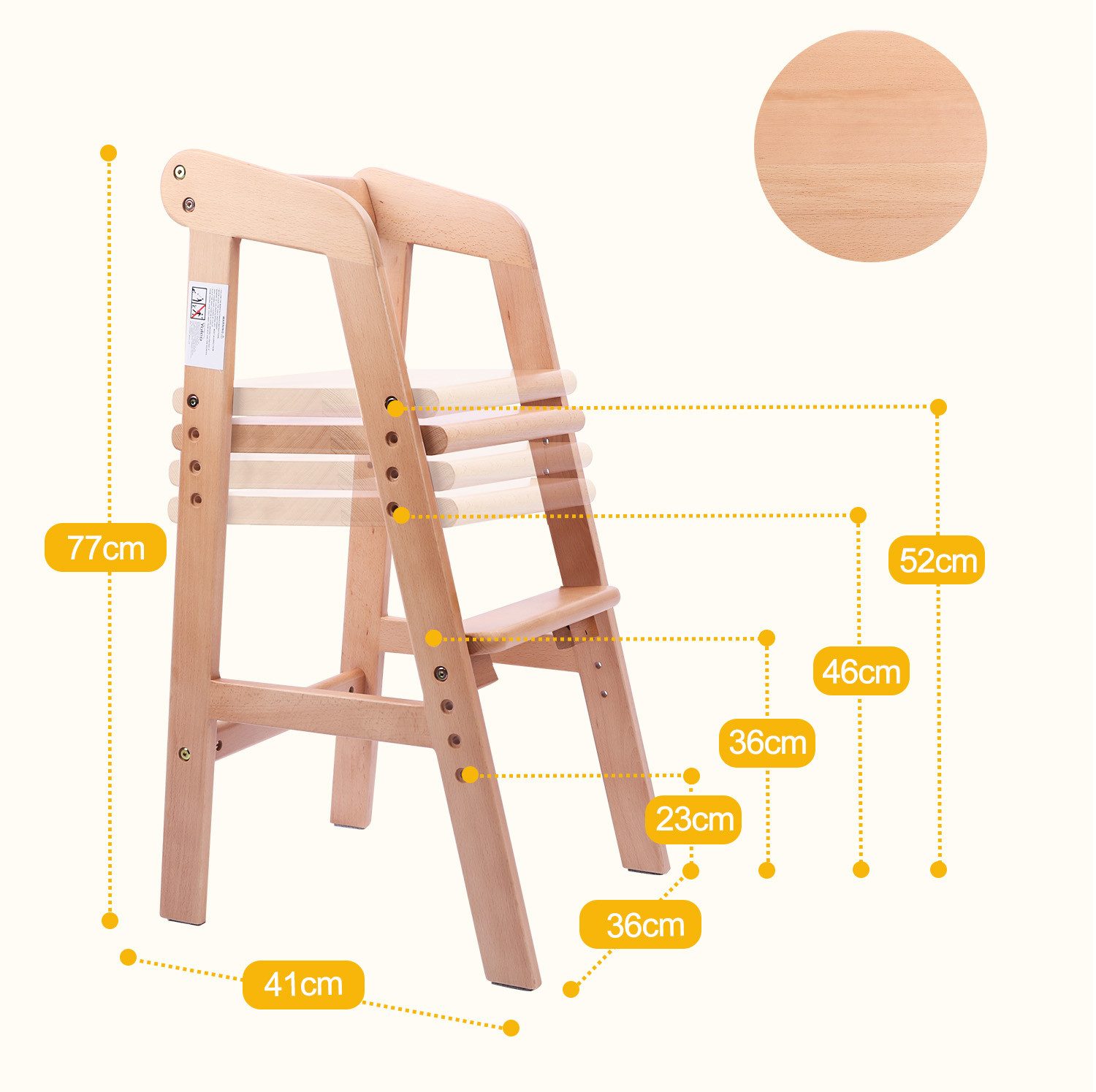 OUNUO Kinderstuhl Baby holz Stuhl mitwachsender günstig online kaufen