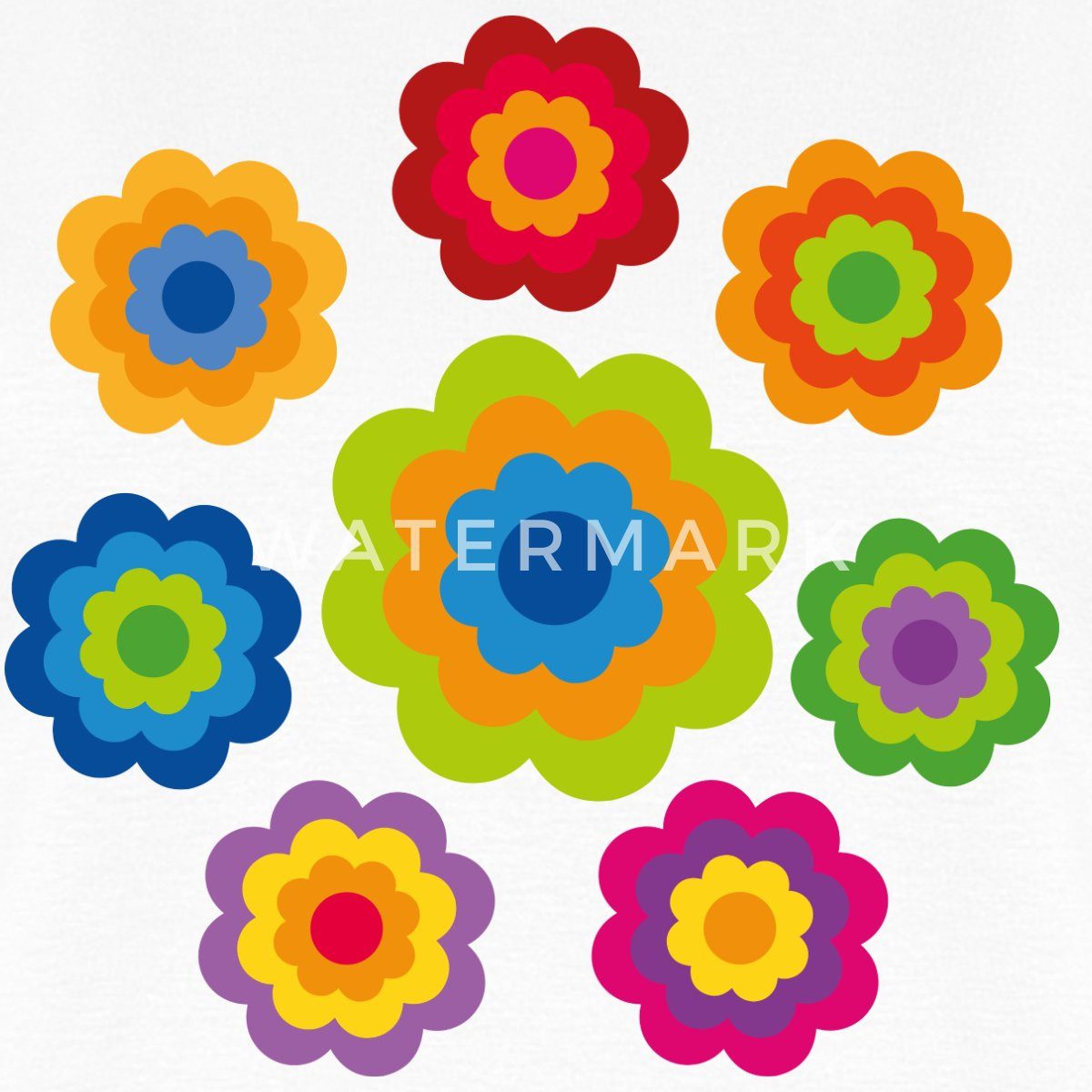 Spreadshirt T-Shirt 70er Jahre Hippie Flower günstig online kaufen