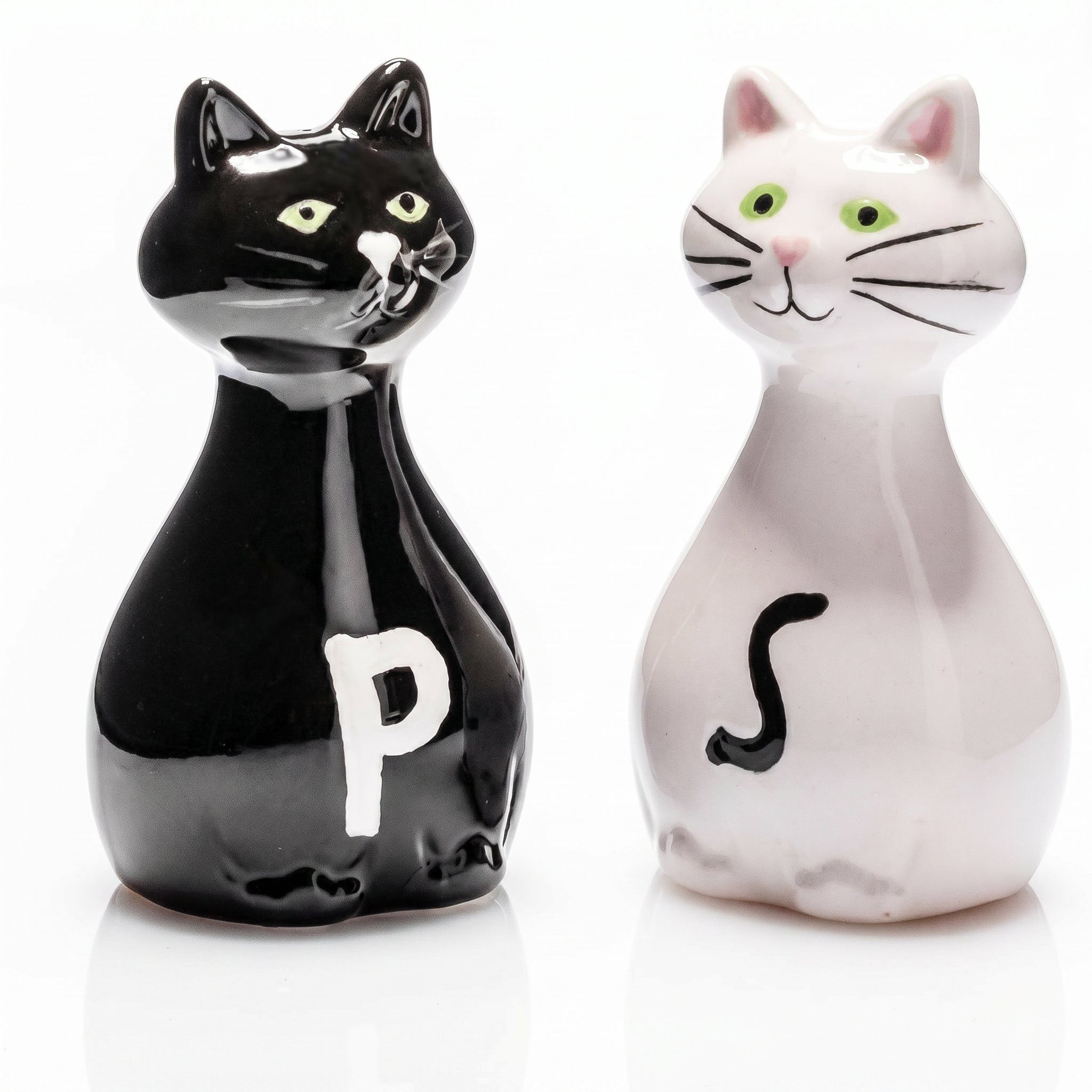 Gadget Master Salzstreuer Salz- / Pfefferstreuer Salz und Pfefferstreuer Katze Keramik, 5 x 9 cm