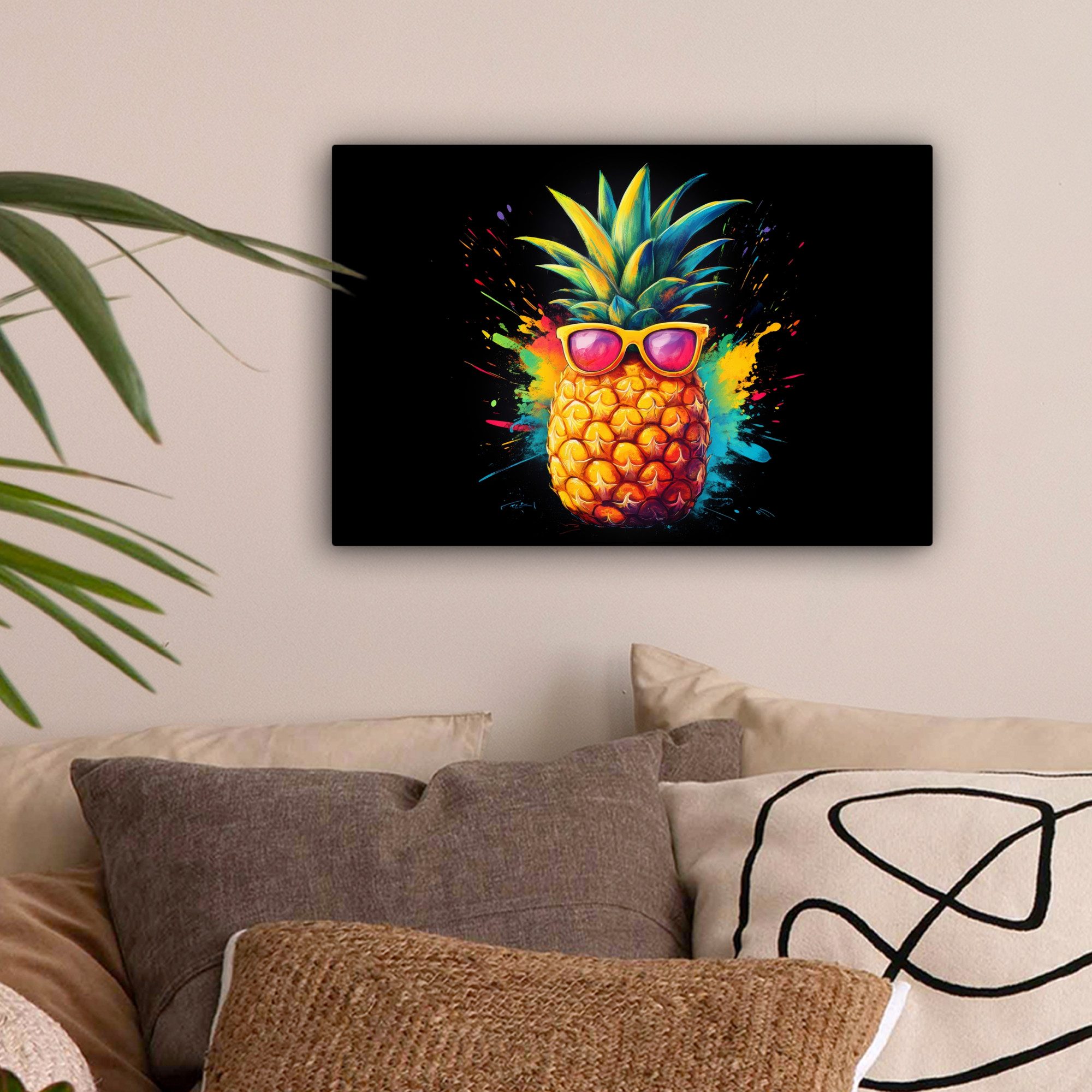 OneMillionCanvasses® Leinwandbild Graffiti - Obst - günstig online kaufen