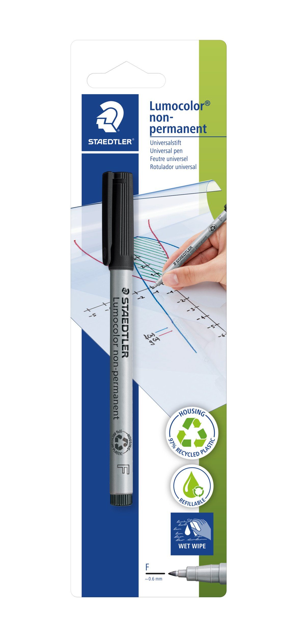 STAEDTLER Folienstift Lumocolor M wasserfest schwarz