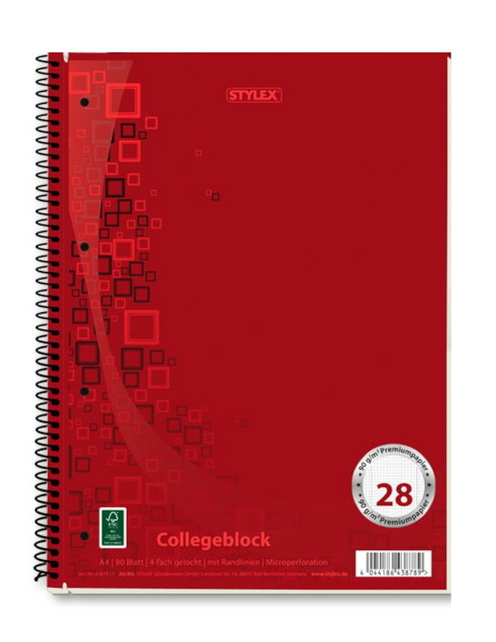 Collegeblock Collegeblock / Din A4 / Spirablock / kariert / extra Starkes 90g/m² Pa