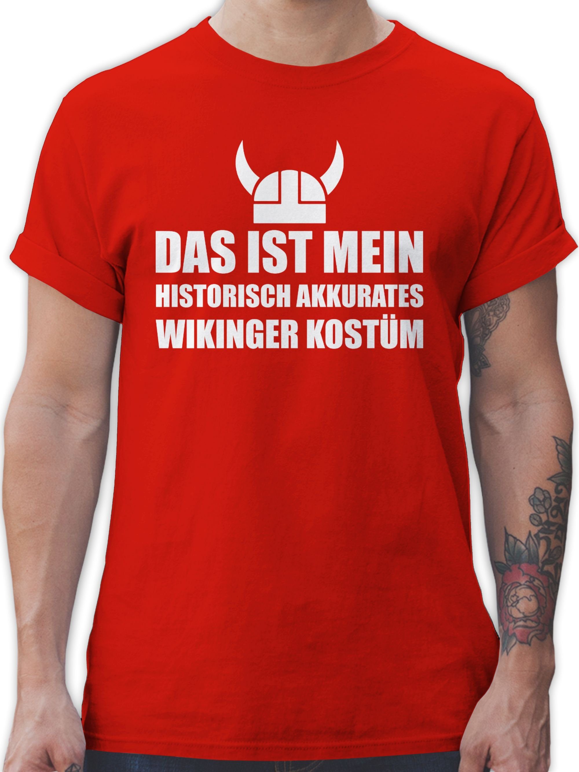 Outfit ist Wikinger Shirtracer Valhalla Kostüm Vikinger mein Karneval 03 T-Shirt Viking - Das Rot Wingerkostüm N